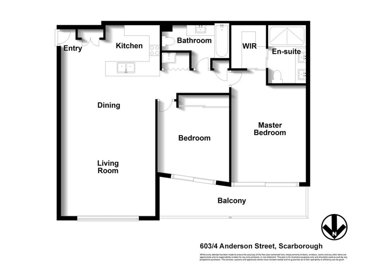 Floorplan of Homely unit listing, 603/4 Anderson Street, Scarborough QLD 4020
