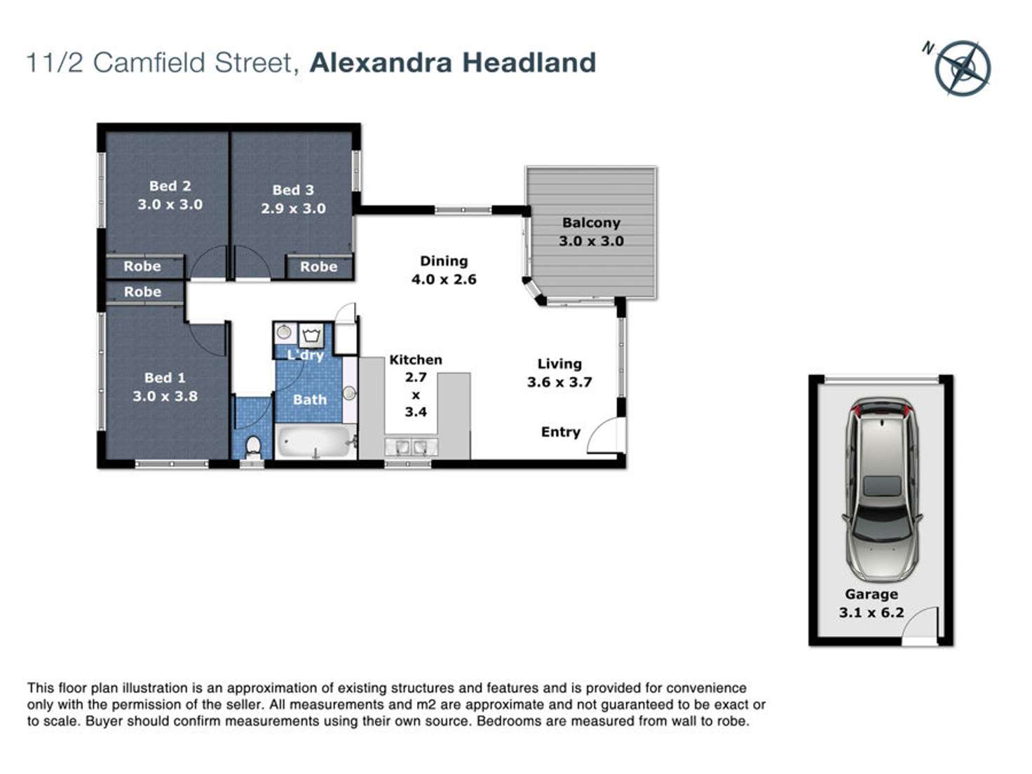 Floorplan of Homely unit listing, 11/2 Camfield St, Alexandra Headland QLD 4572