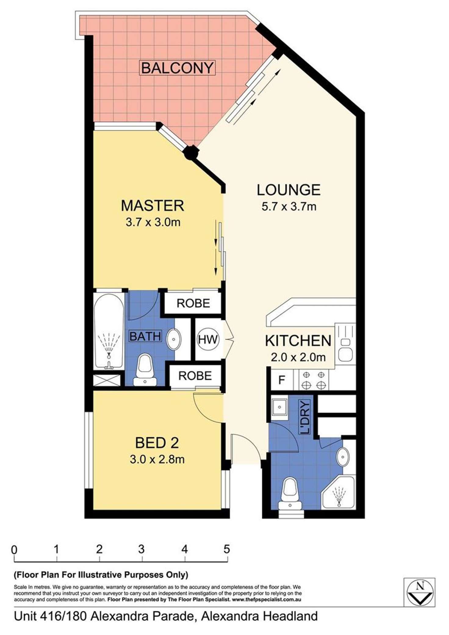 Floorplan of Homely unit listing, 416/180 Alexandra Parade, Alexandra Headland QLD 4572