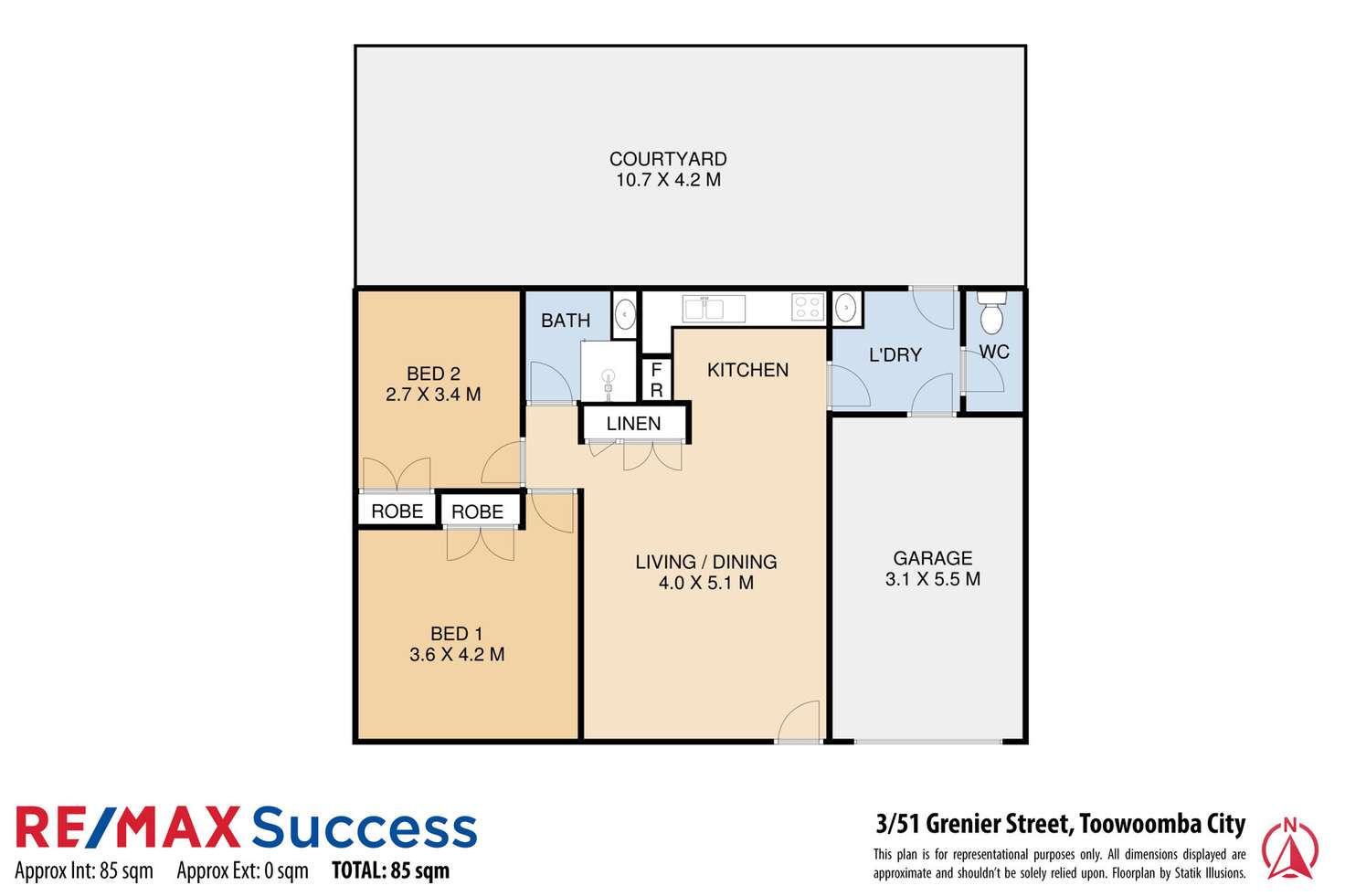 Floorplan of Homely unit listing, 3/51 Grenier Street, Toowoomba City QLD 4350