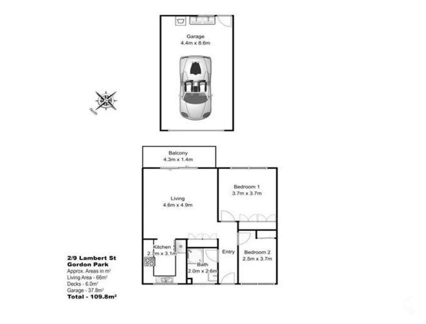 Floorplan of Homely unit listing, 2/9 Lambert Street, Gordon Park QLD 4031