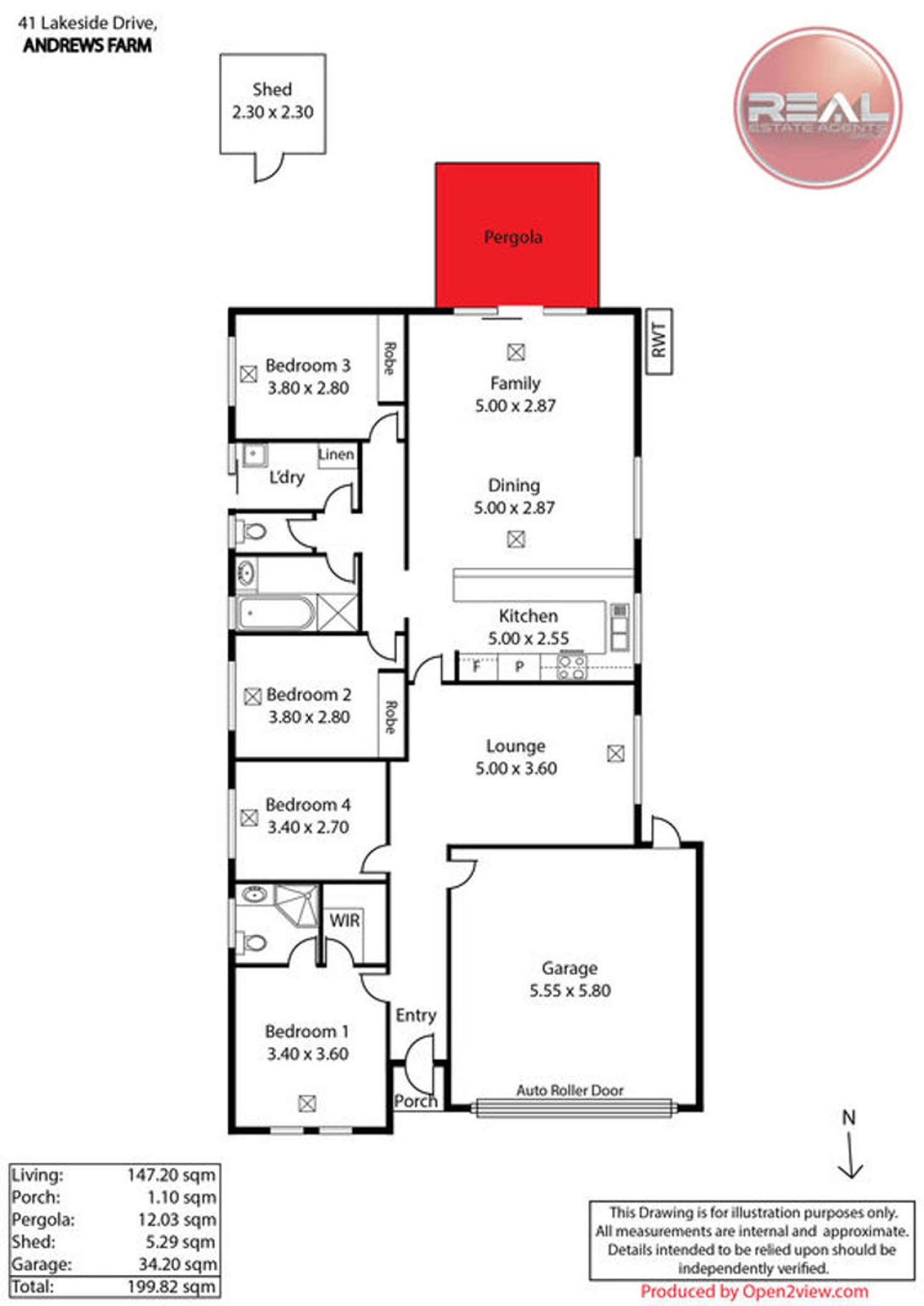 Floorplan of Homely house listing, 41 Lakeside Drive, Andrews Farm SA 5114