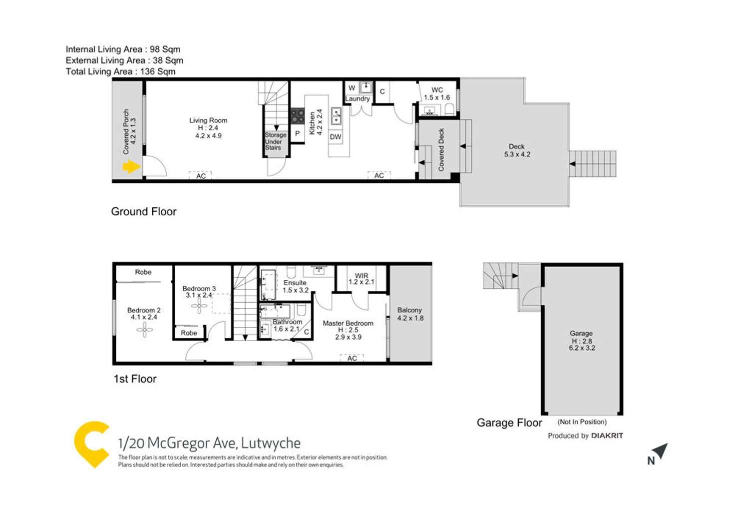 Floorplan of Homely townhouse listing, 1/20 MCGREGOR AVENUE, Lutwyche QLD 4030