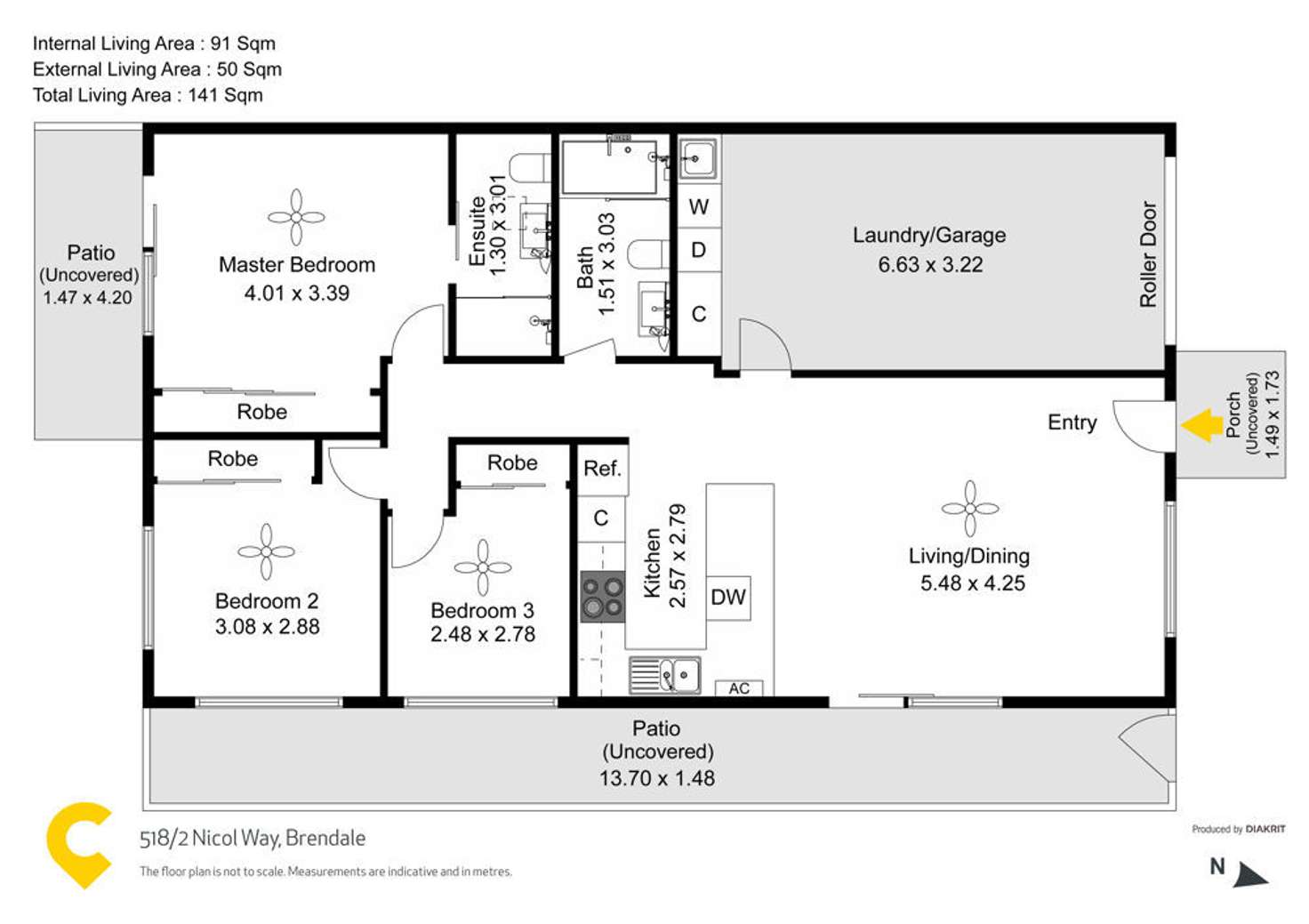 Floorplan of Homely townhouse listing, 518/2 Nicol Way, Brendale QLD 4500
