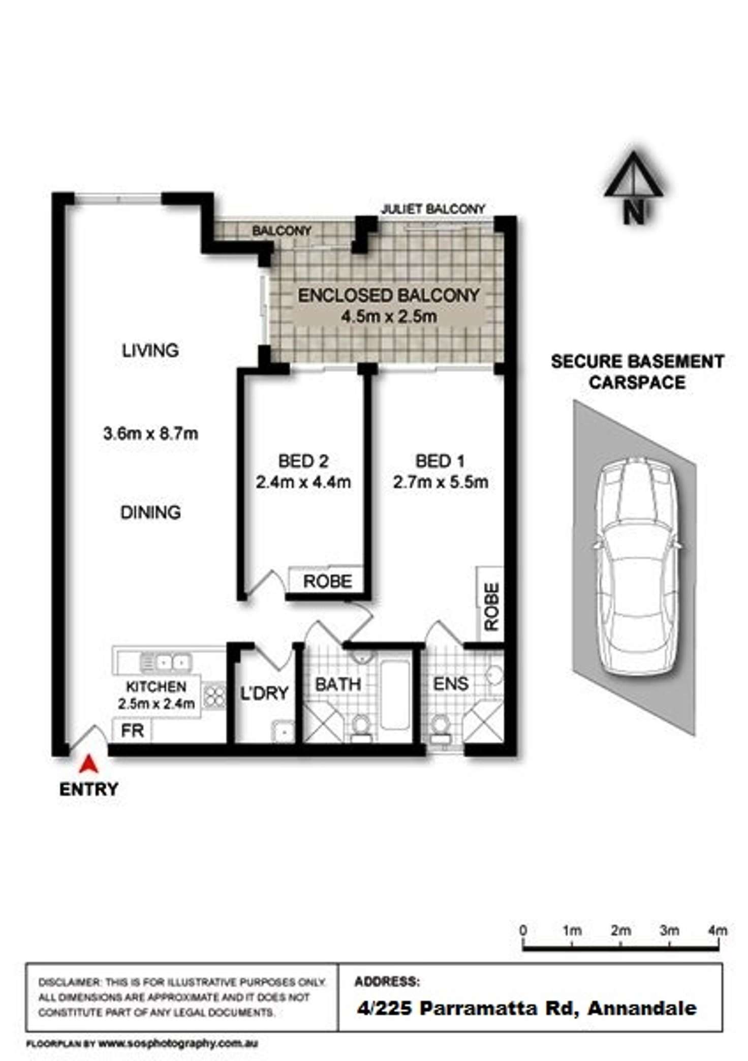 Floorplan of Homely unit listing, 4/225 Parramatta Road, Annandale NSW 2038