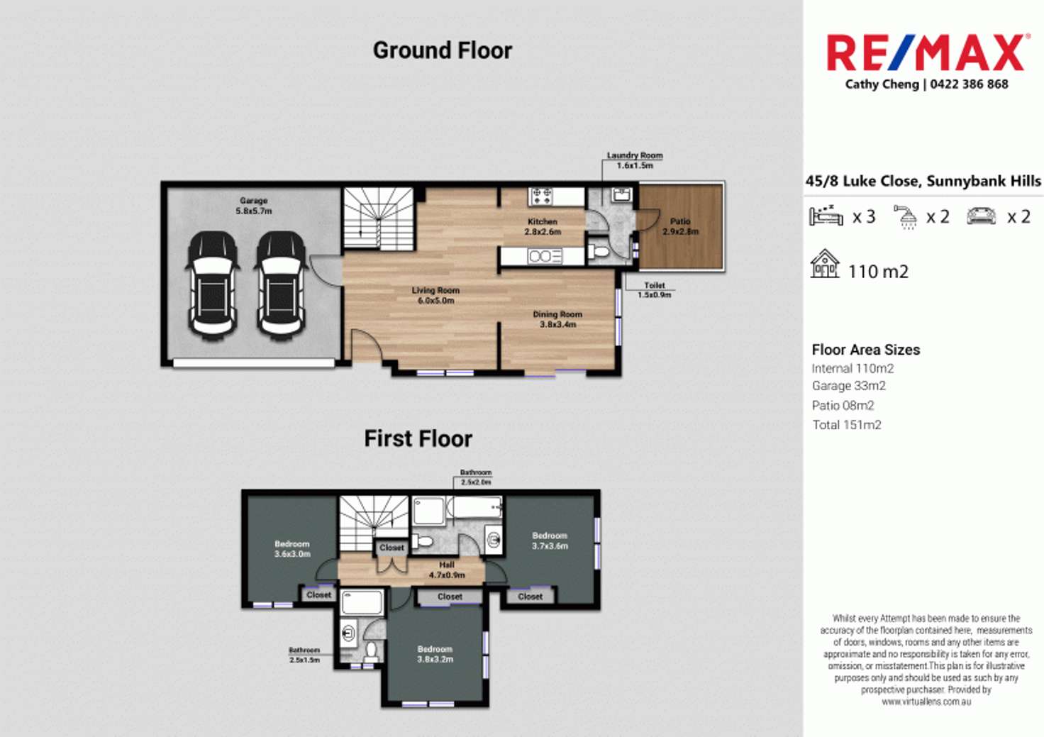 Floorplan of Homely townhouse listing, 45/8 Luke Close, Sunnybank Hills QLD 4109