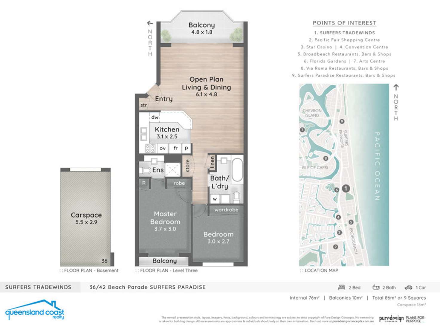 Floorplan of Homely unit listing, 36/42 Beach Pde, Surfers Paradise QLD 4217