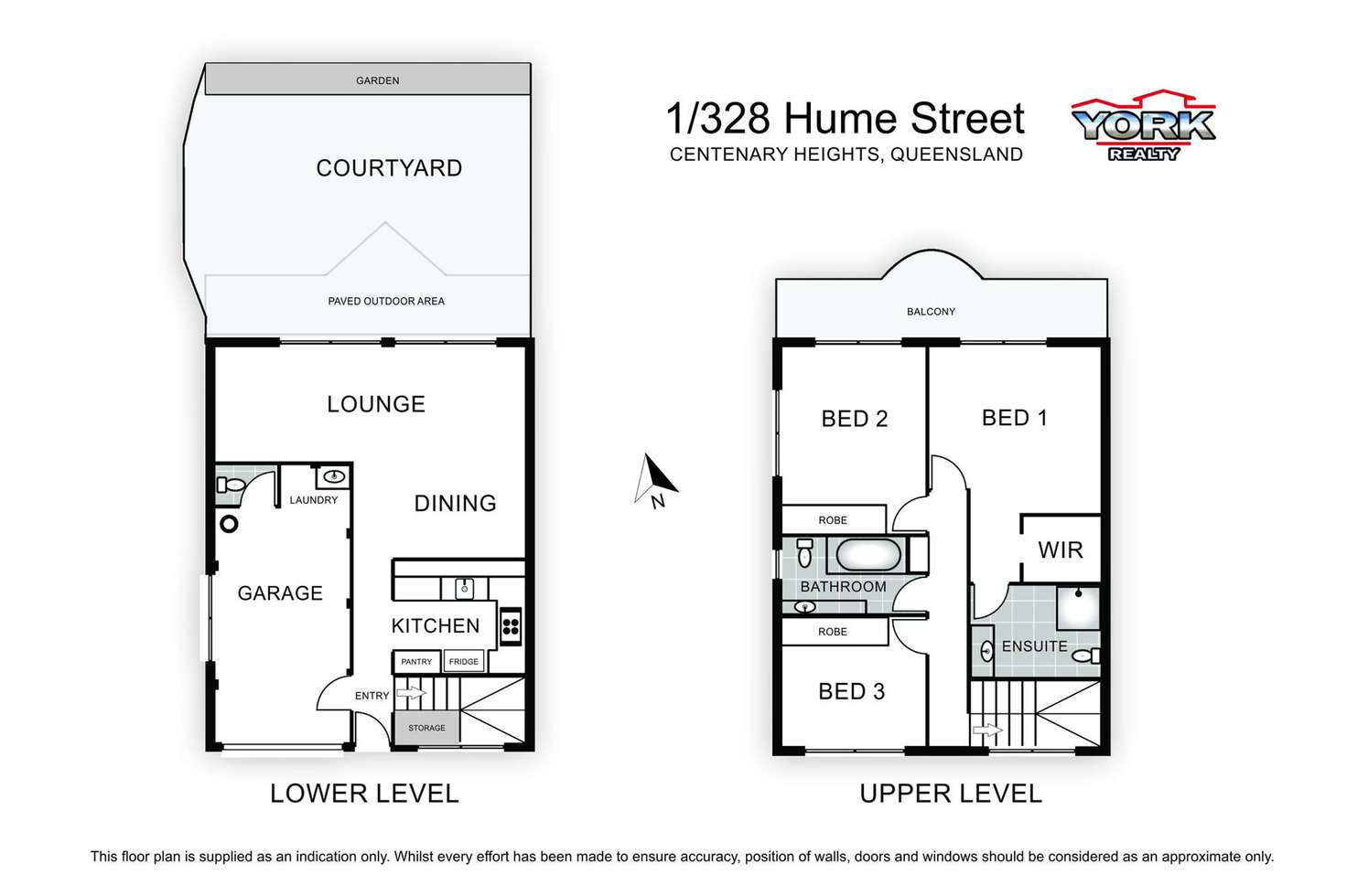 Floorplan of Homely unit listing, 1/328 Hume Street, Centenary Heights QLD 4350