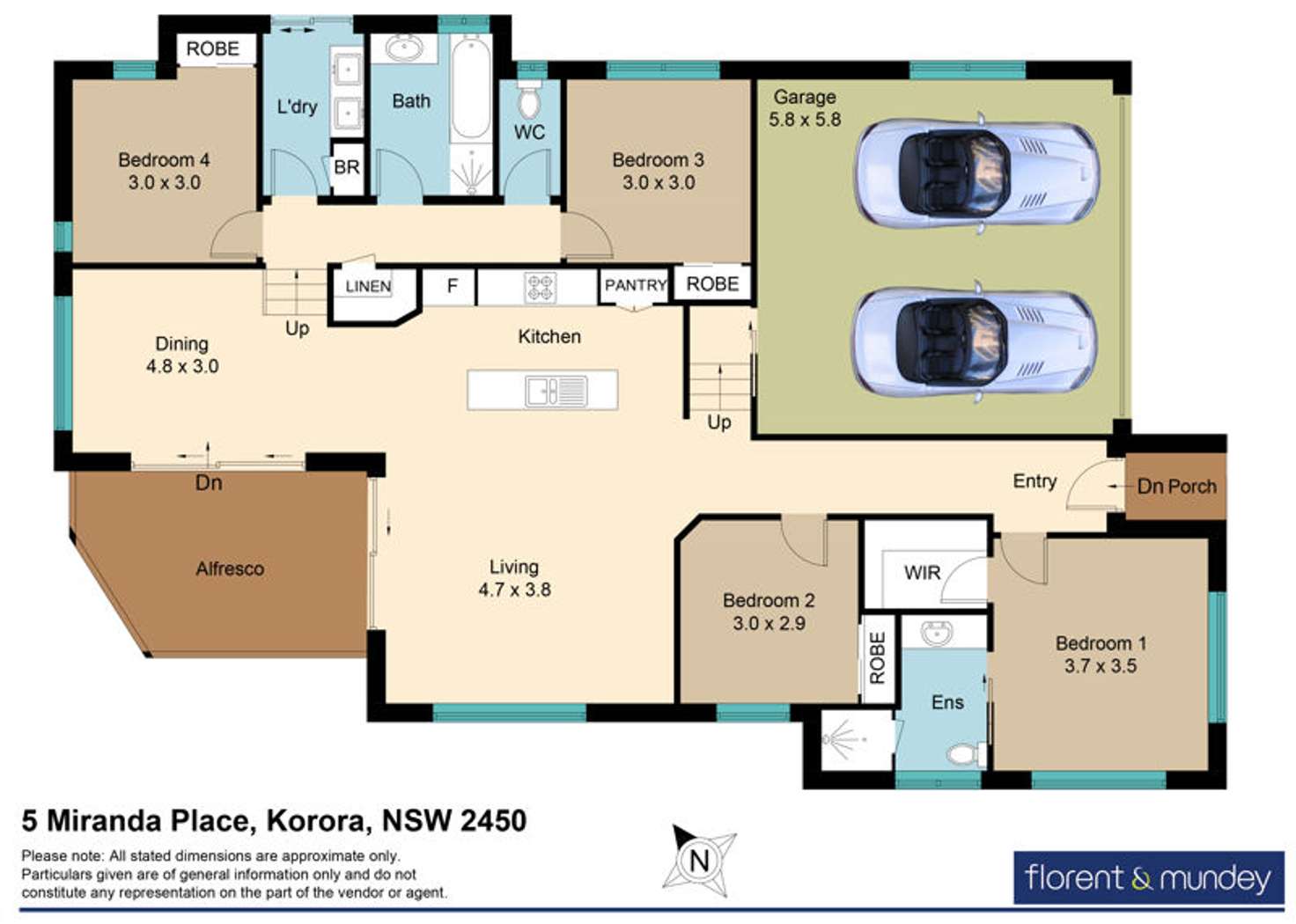 Floorplan of Homely house listing, 5 Miranda Pl, Korora NSW 2450