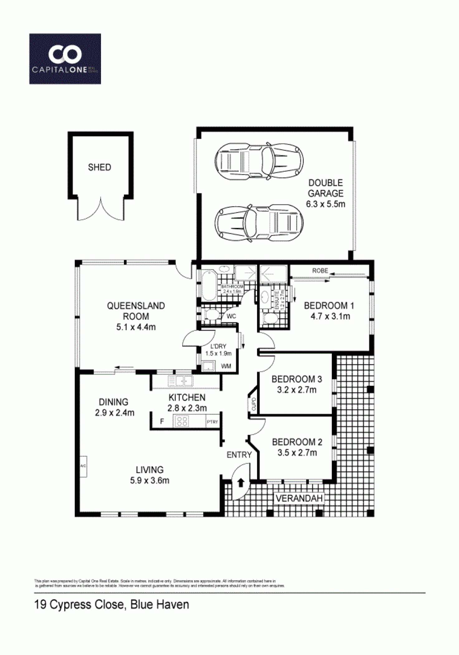 Floorplan of Homely house listing, 19 Cypress Close, Blue Haven NSW 2262