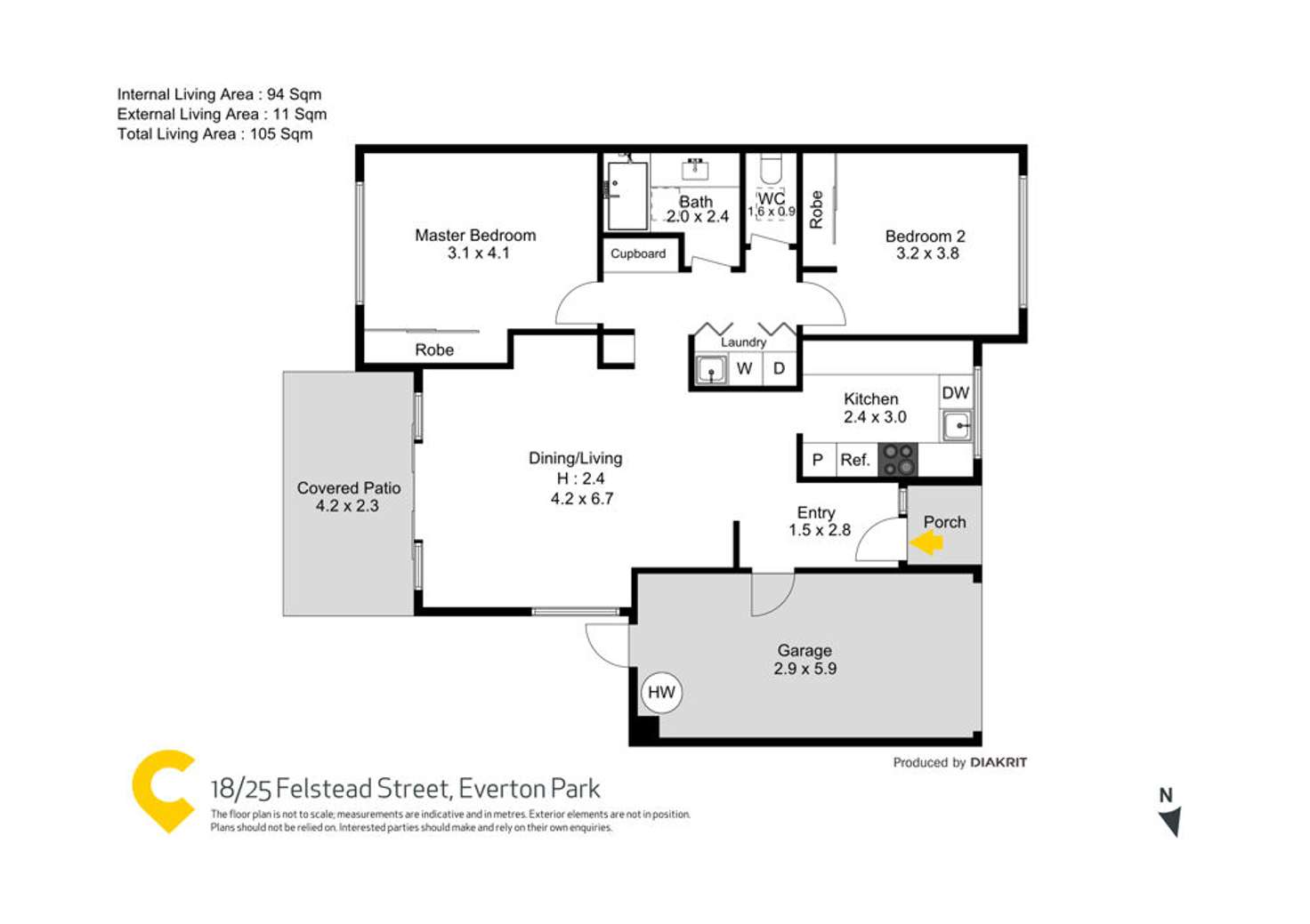Floorplan of Homely villa listing, 18/25 Felstead Street, Everton Park QLD 4053
