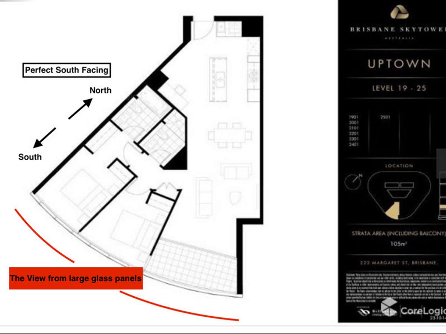 Floorplan of Homely apartment listing, 2301/222 Margaret Street, Brisbane City QLD 4000