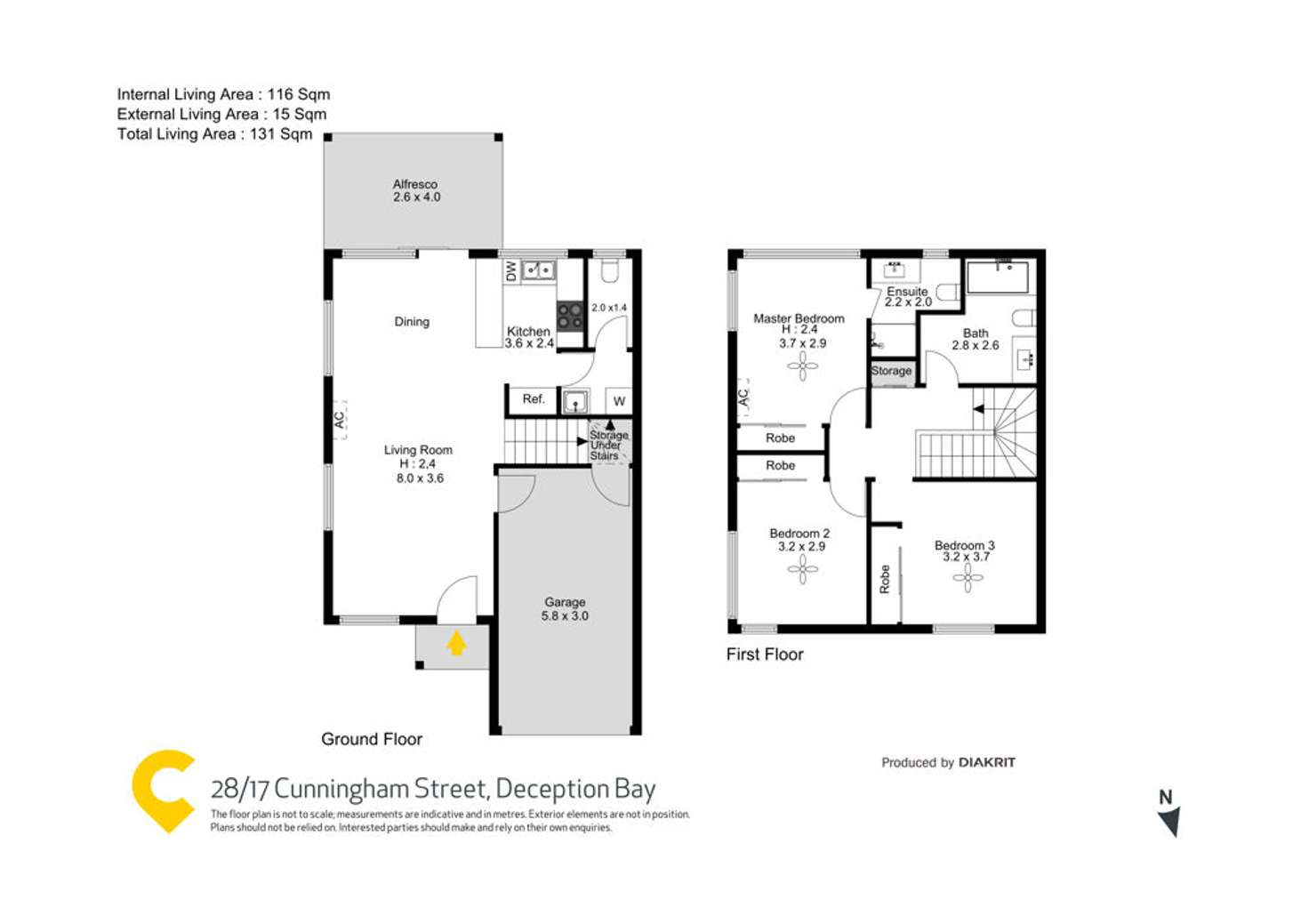 Floorplan of Homely townhouse listing, 28/17 Cunningham Street, Deception Bay QLD 4508