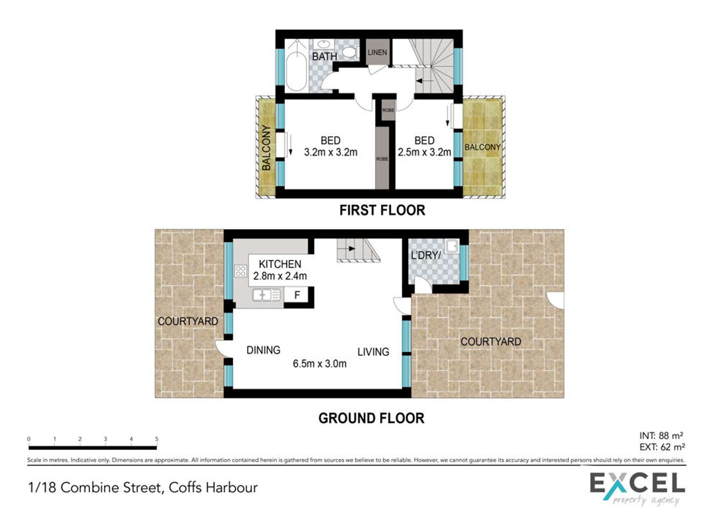 Floorplan of Homely unit listing, 1/18 Combine Street, Coffs Harbour NSW 2450