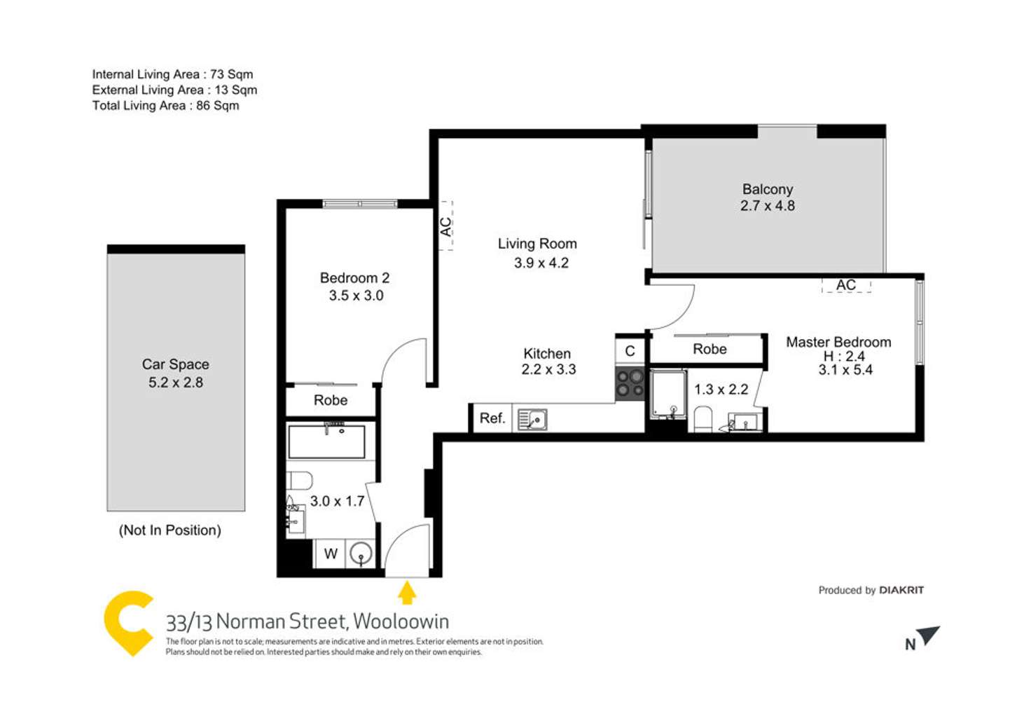 Floorplan of Homely unit listing, 33/13 Norman Street, Wooloowin QLD 4030