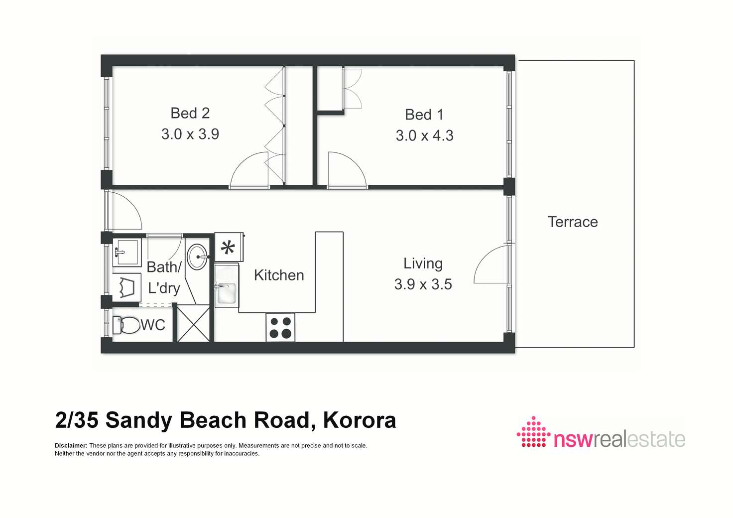 Floorplan of Homely unit listing, 2/35 Sandy Beach Road, Korora NSW 2450