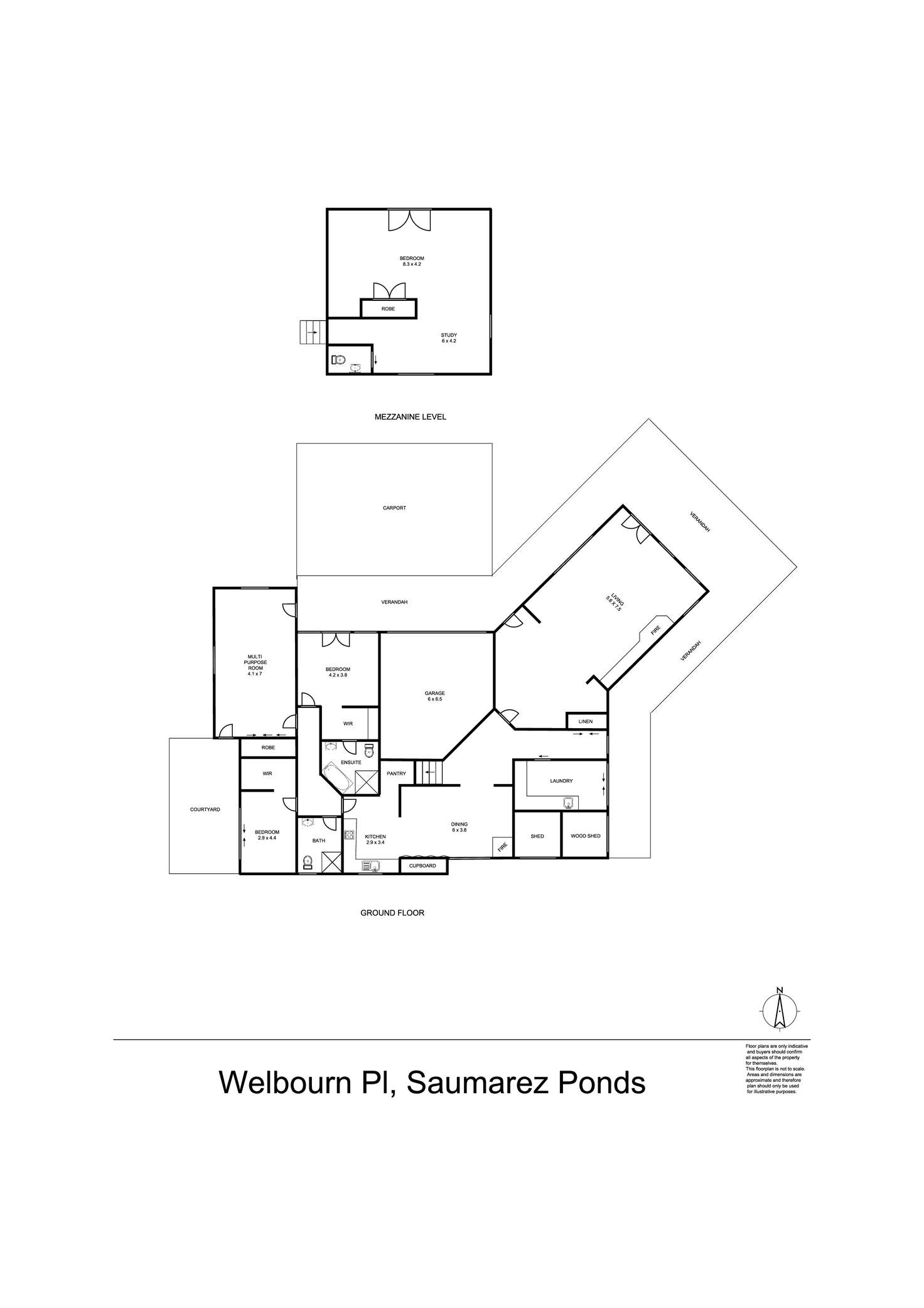 Floorplan of Homely acreageSemiRural listing, 6 Welbourn Place, Armidale NSW 2350
