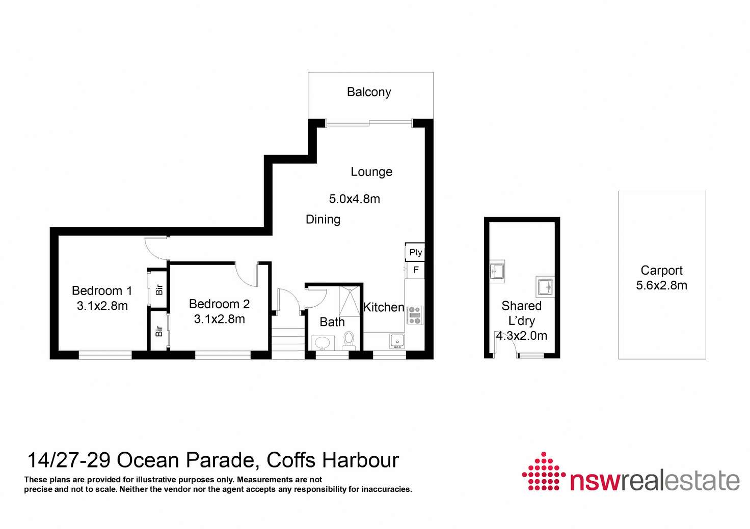 Floorplan of Homely unit listing, 14/27-29 Ocean Parade, Coffs Harbour NSW 2450