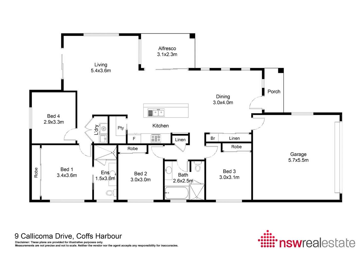 Floorplan of Homely house listing, 9 Callicoma Drive, Coffs Harbour NSW 2450