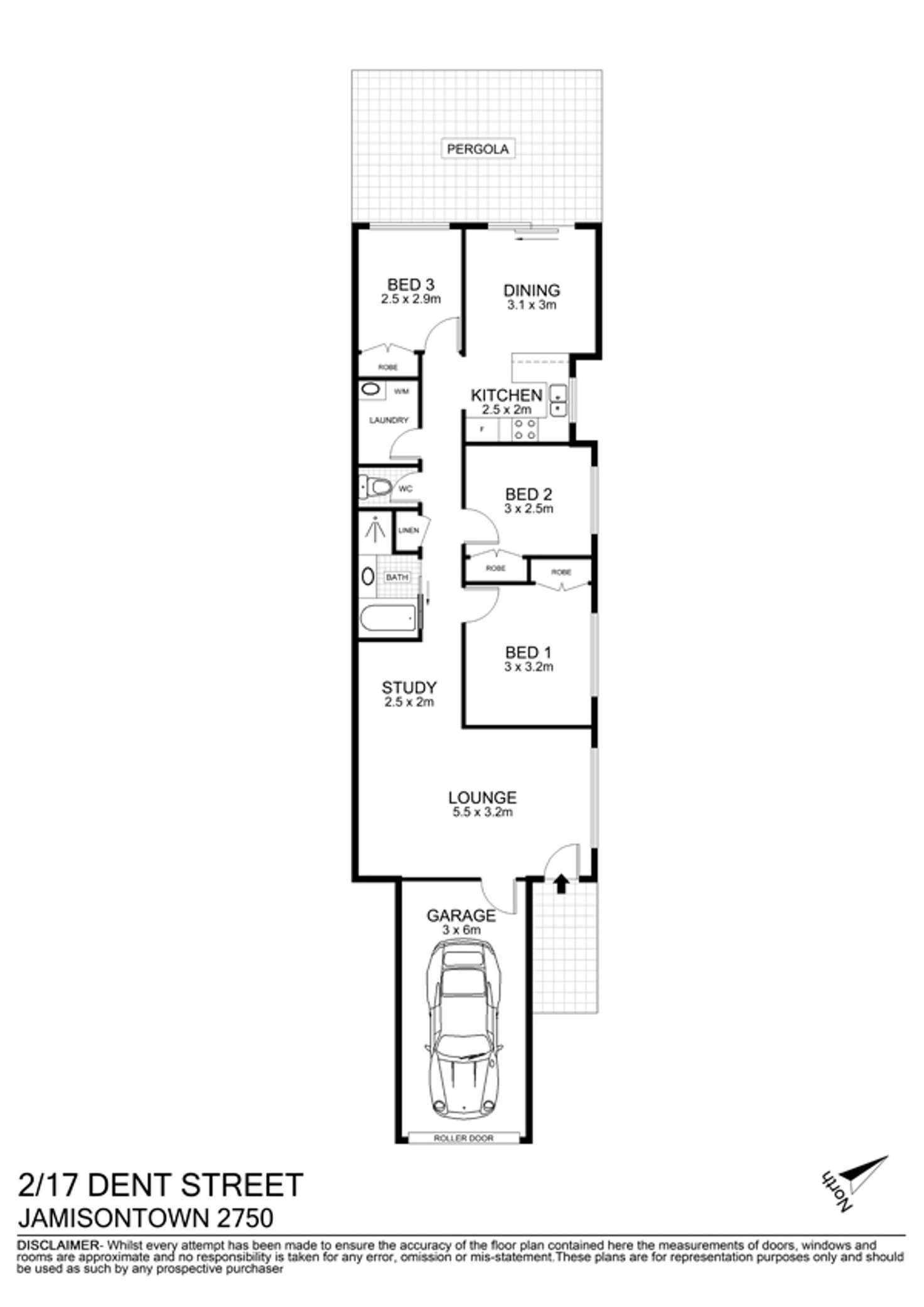 Floorplan of Homely semiDetached listing, 2/17 Dent Street, Jamisontown NSW 2750