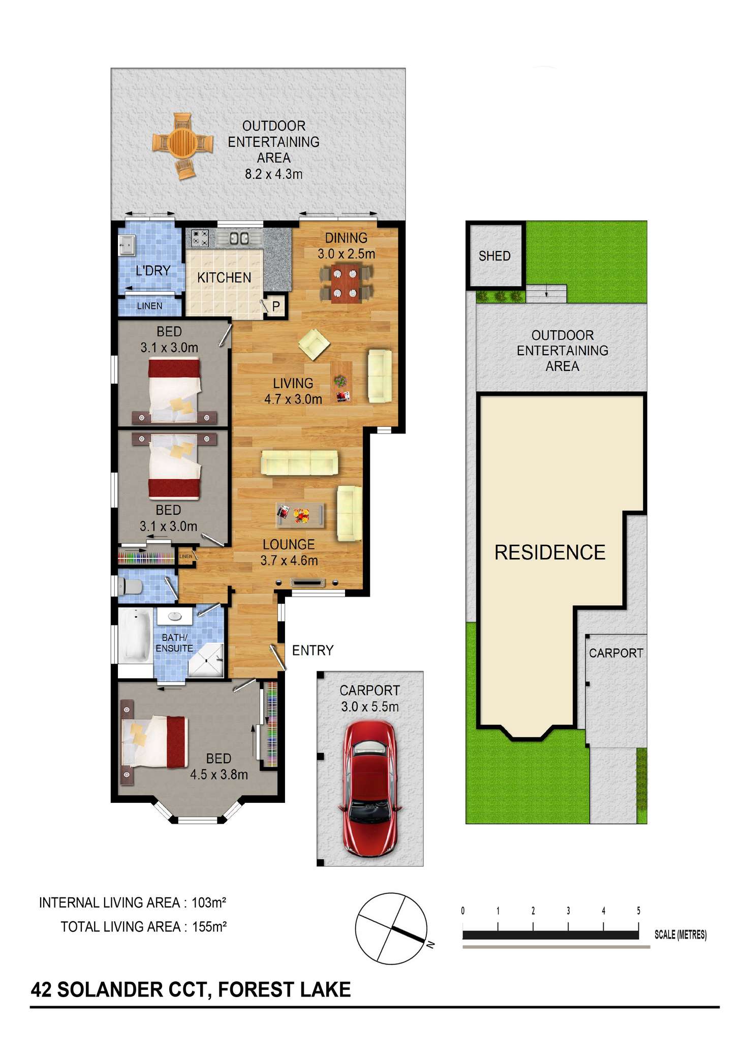 Floorplan of Homely house listing, 42 Solander Cct, Forest Lake QLD 4078