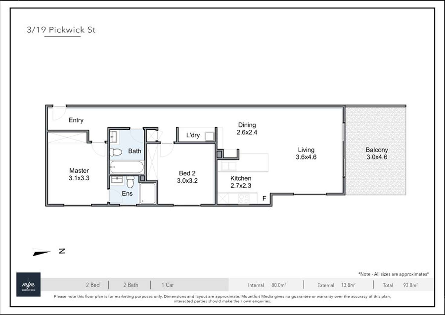 Floorplan of Homely unit listing, 3 / 19 Pickwick Street, Cannon Hill QLD 4170