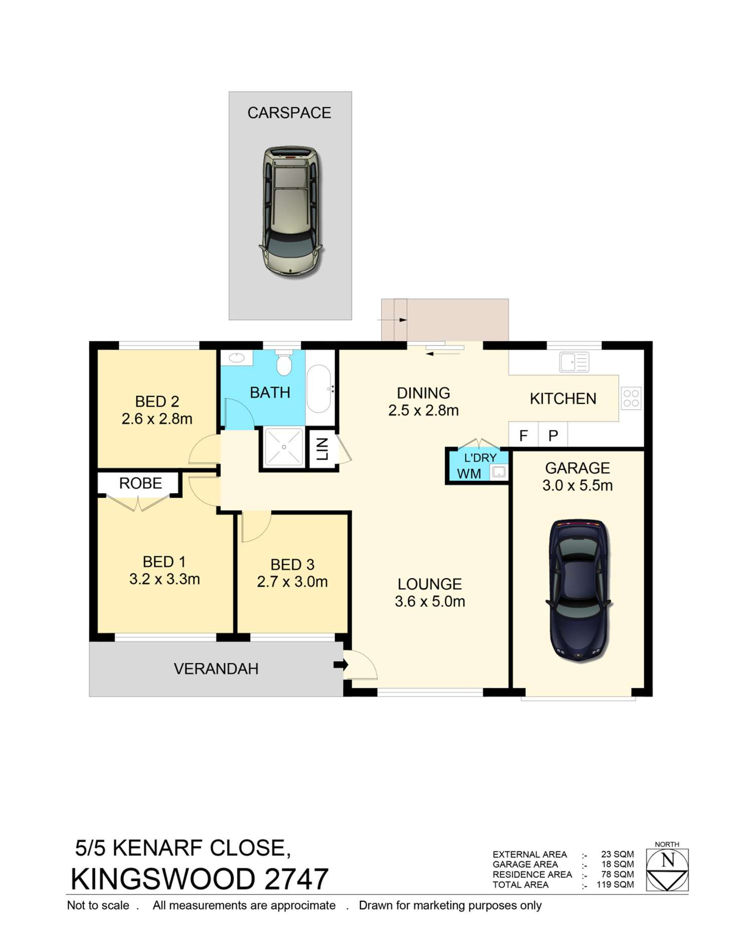 Floorplan of Homely house listing, 5/5 Kenarf Close, Kingswood NSW 2747