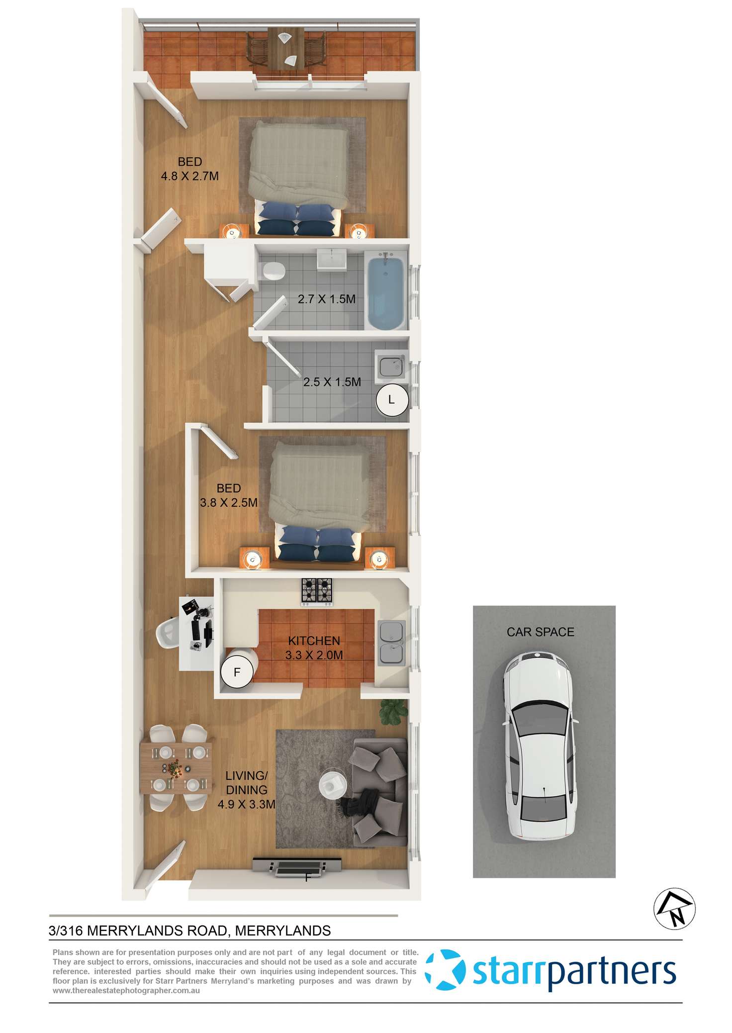 Floorplan of Homely unit listing, 3/316 Merrylands Road, Merrylands NSW 2160