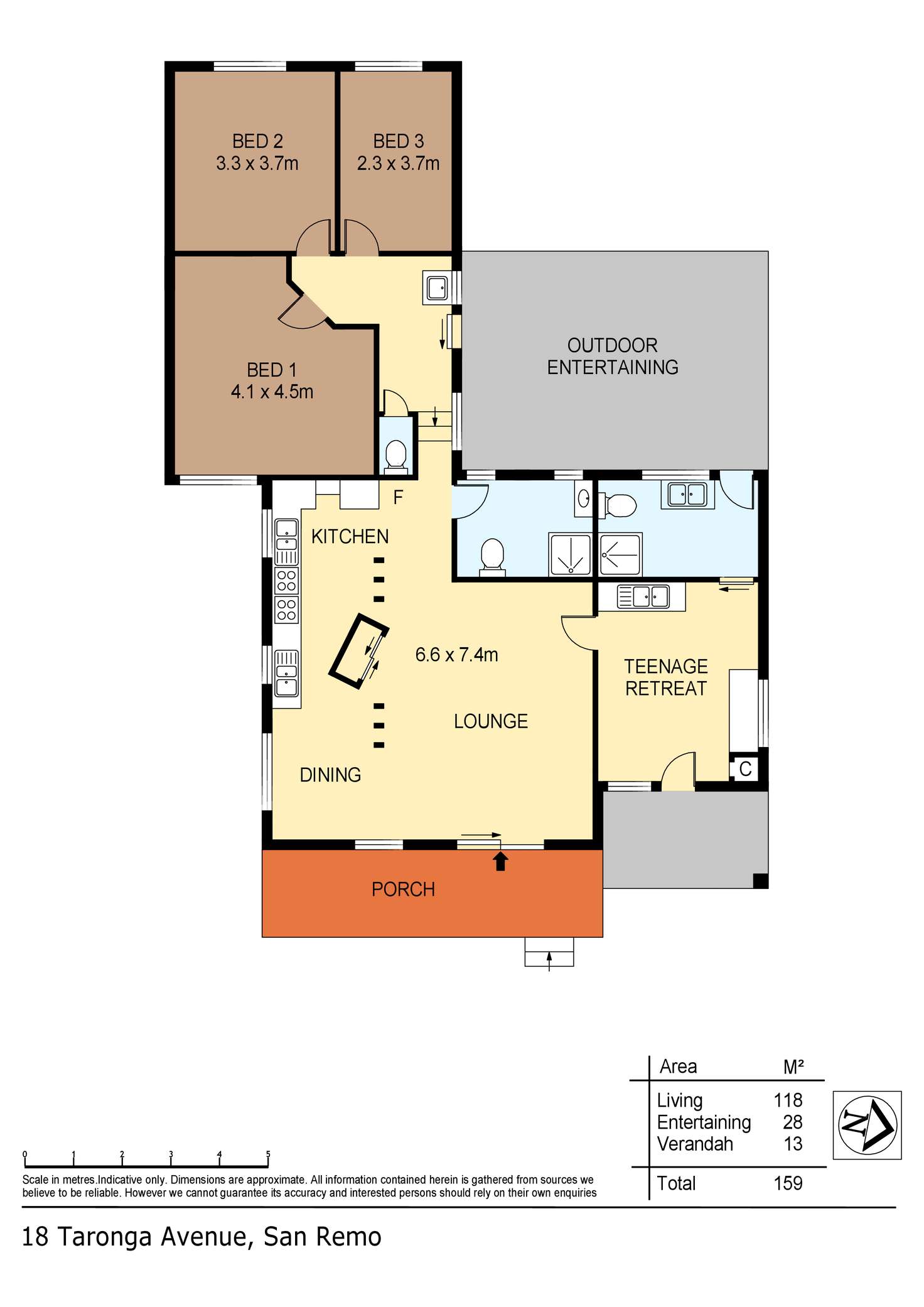 Floorplan of Homely terrace listing, 18 Taronga Avenue, San Remo NSW 2262