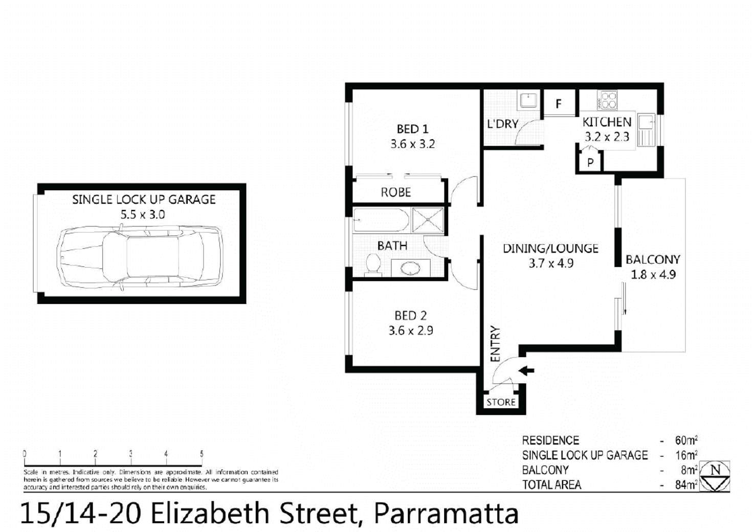 Floorplan of Homely unit listing, 15/14-20 Elizabeth Street, North Parramatta NSW 2151