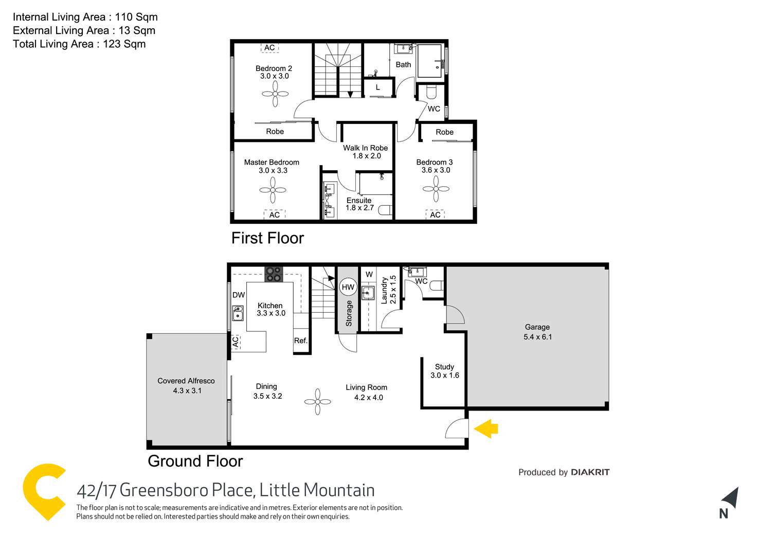 Floorplan of Homely townhouse listing, 42/17 Greensboro Place, Little Mountain QLD 4551