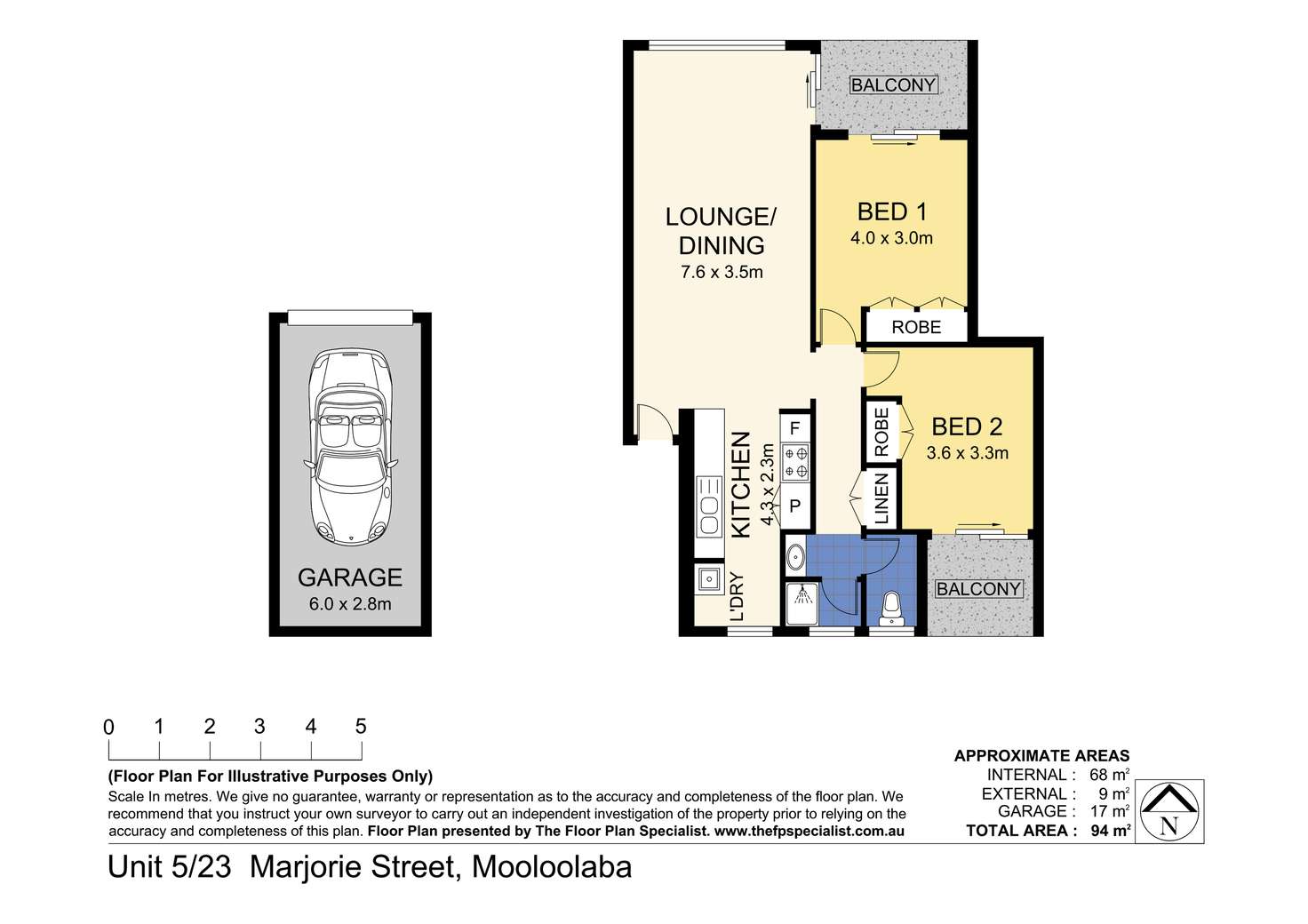 Floorplan of Homely unit listing, 5/23 Marjorie St, Mooloolaba QLD 4557