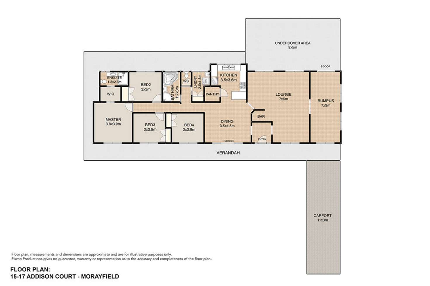 Floorplan of Homely acreageSemiRural listing, 15-17 Addison Court, Morayfield QLD 4506