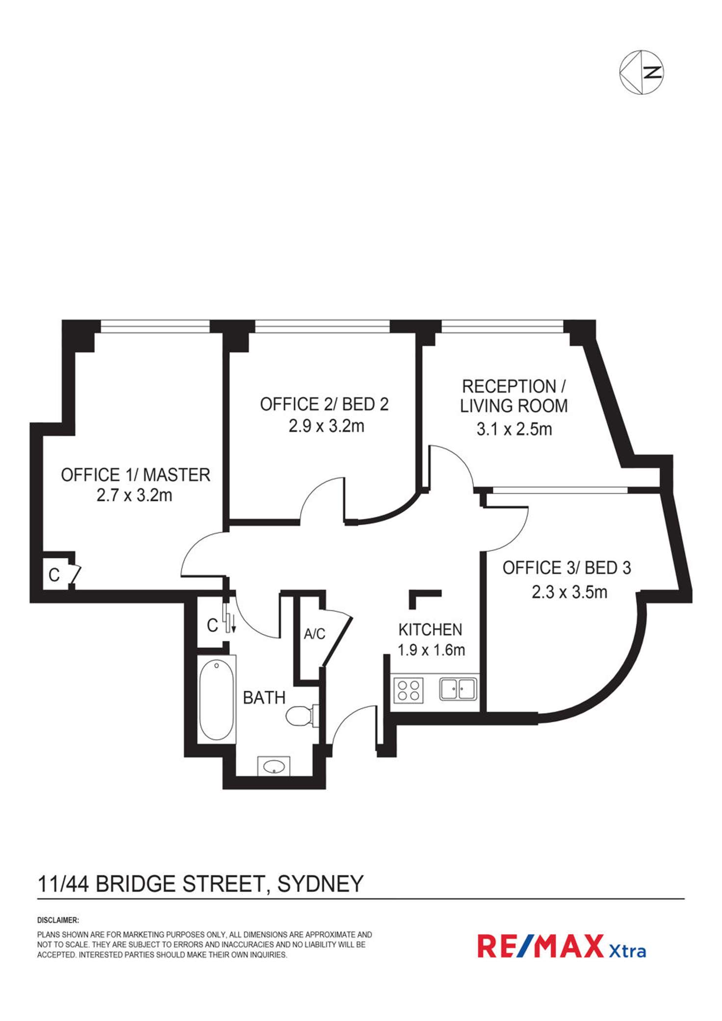 Floorplan of Homely apartment listing, 11/44 Bridge Street, Sydney NSW 2000