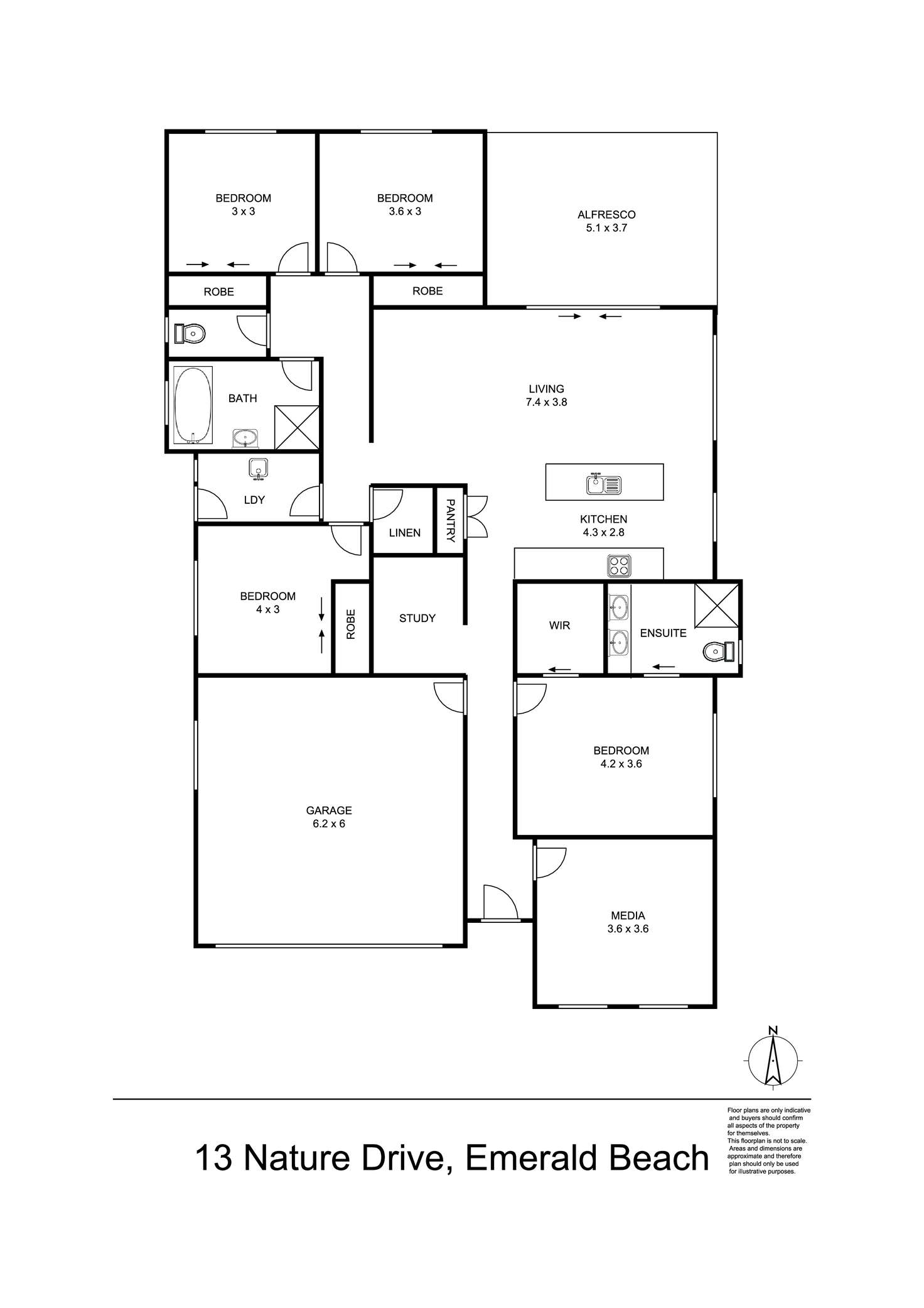 Floorplan of Homely house listing, 13 Nature Drive, Emerald Beach NSW 2456