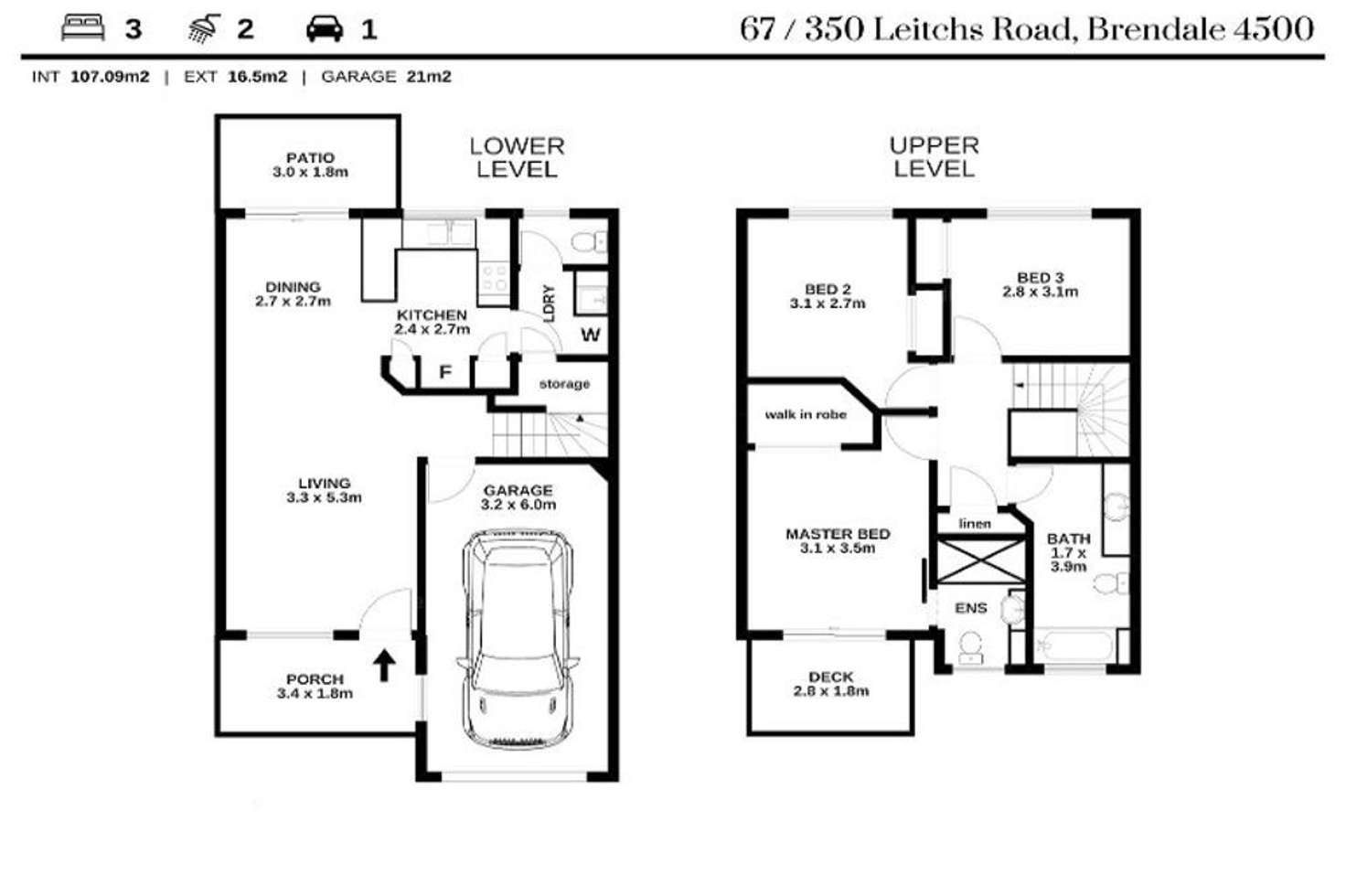 Floorplan of Homely townhouse listing, 67/350 Leitchs Road, Brendale QLD 4500