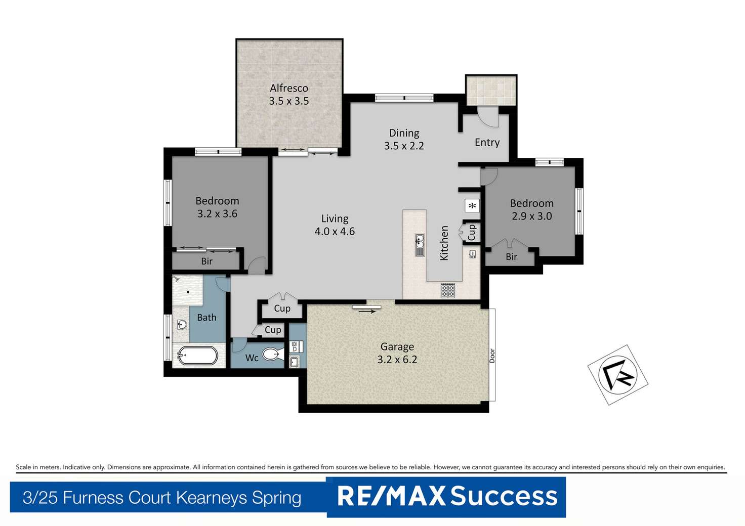 Floorplan of Homely unit listing, 3/25 Furness Court, Kearneys Spring QLD 4350