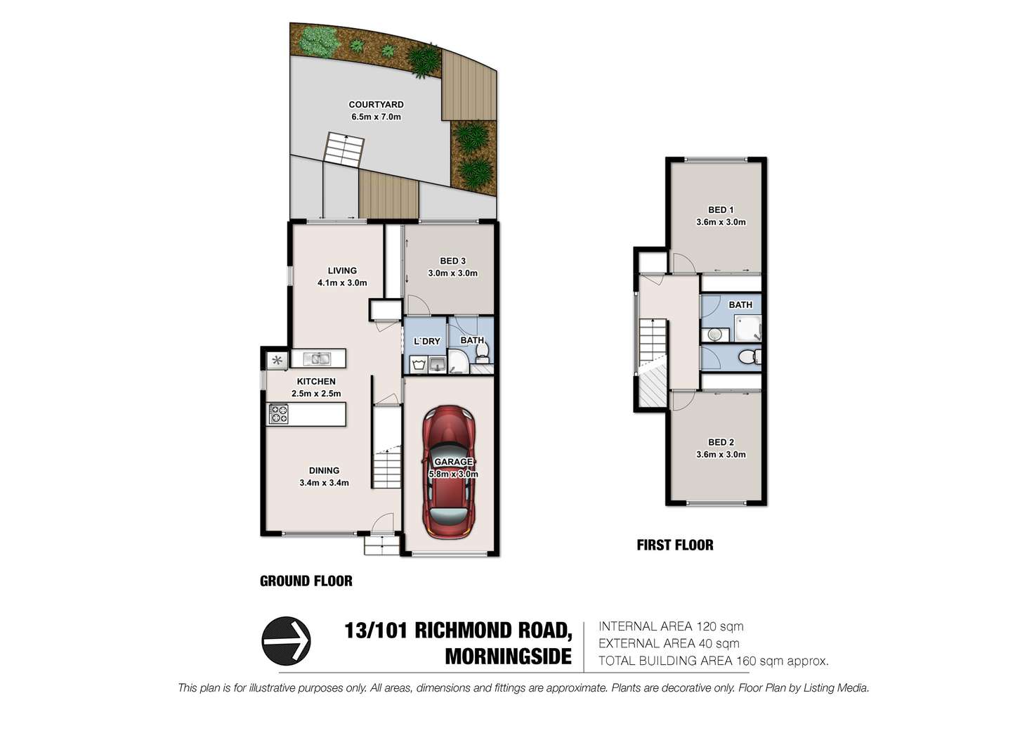 Floorplan of Homely townhouse listing, 13/101 Richmond Road, Morningside QLD 4170