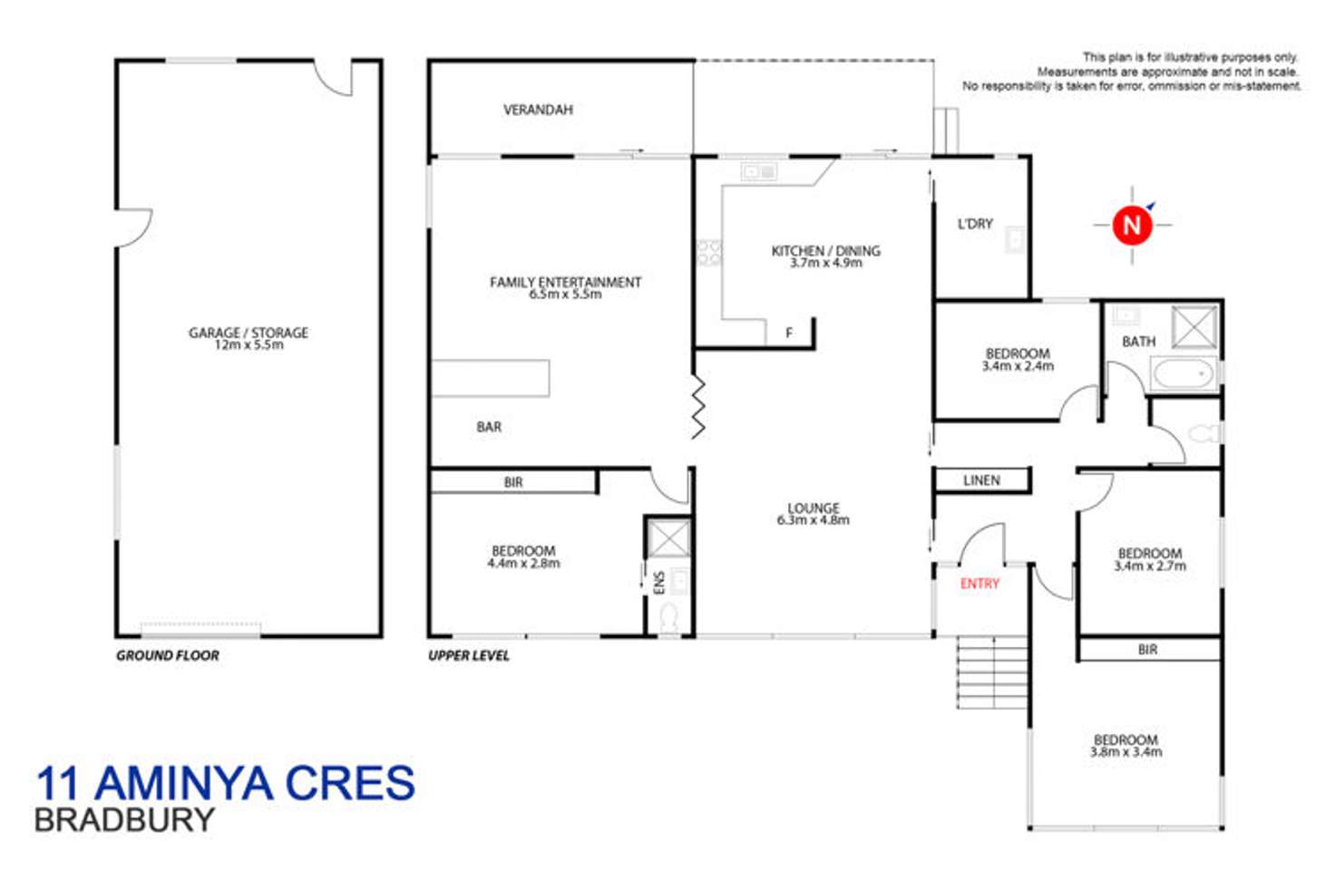 Floorplan of Homely house listing, 11 Aminya Crescent, Bradbury NSW 2560