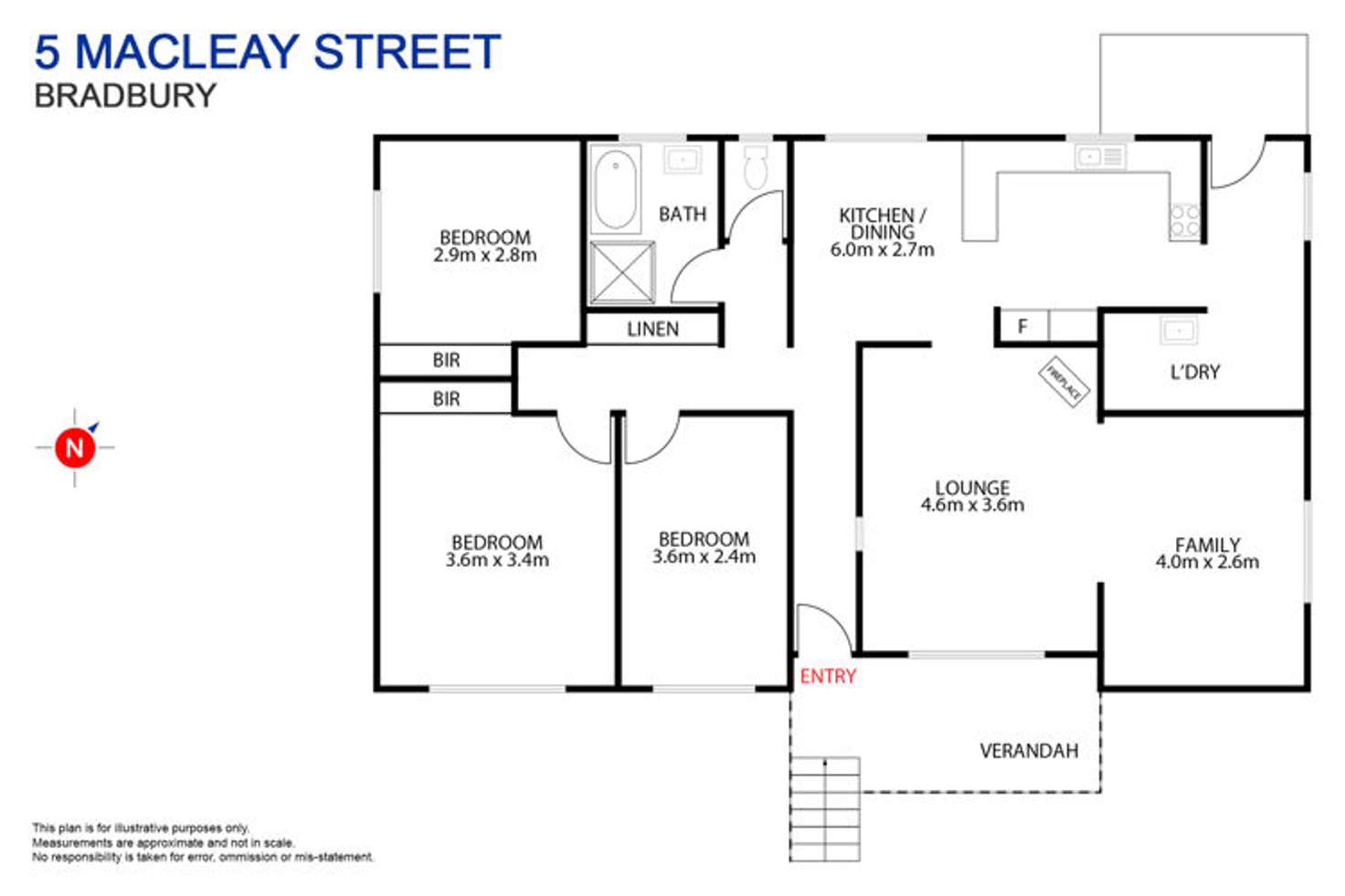 Floorplan of Homely house listing, 5 Macleay Street, Bradbury NSW 2560