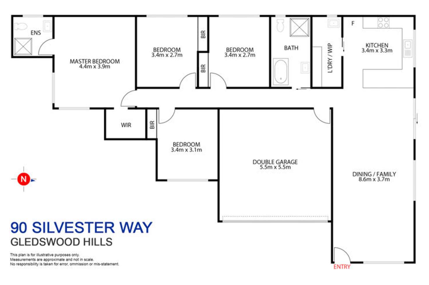 Floorplan of Homely house listing, 90 Silvester Way, Gledswood Hills NSW 2557