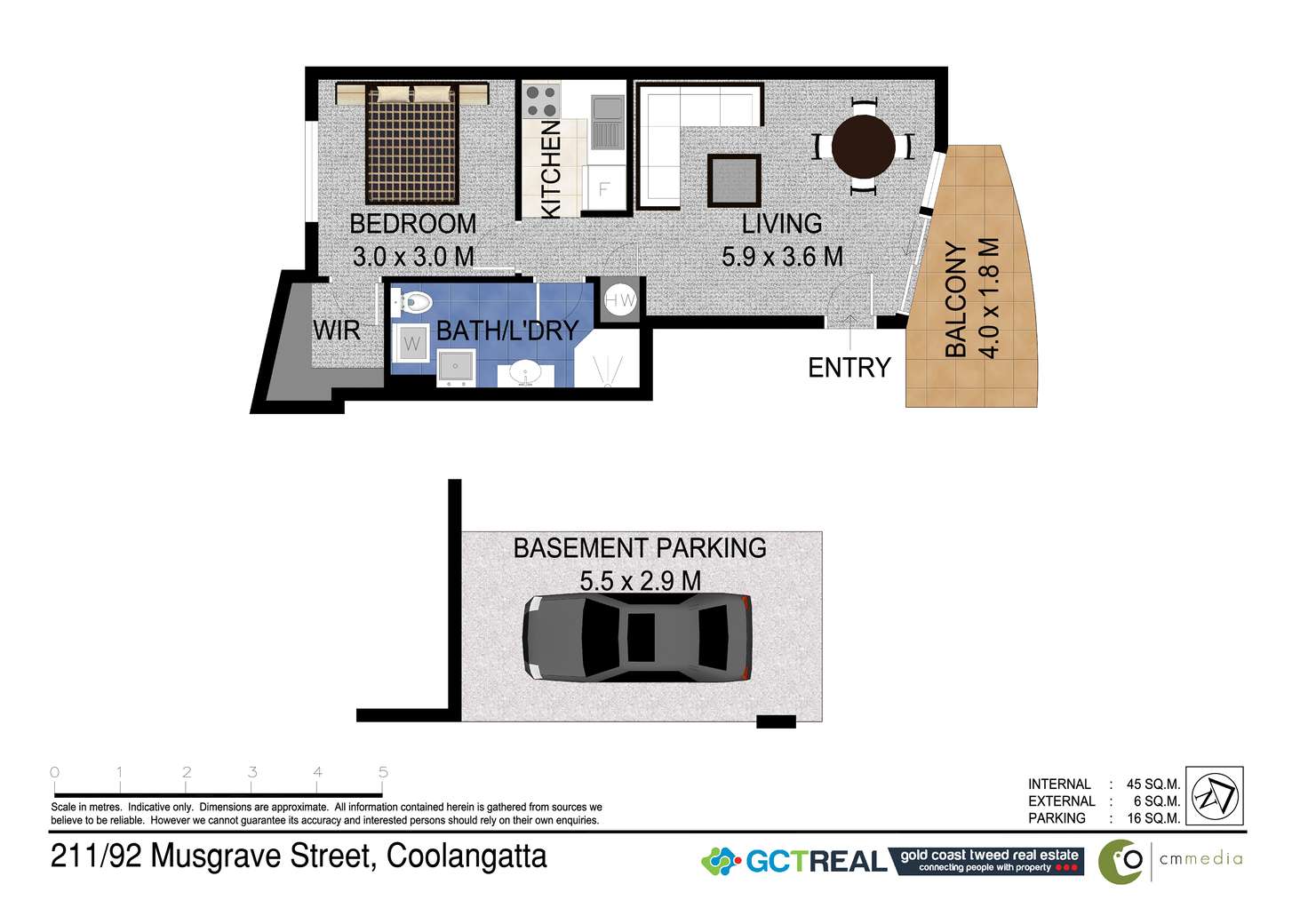 Floorplan of Homely unit listing, 211/92 Musgrave St, Coolangatta QLD 4225