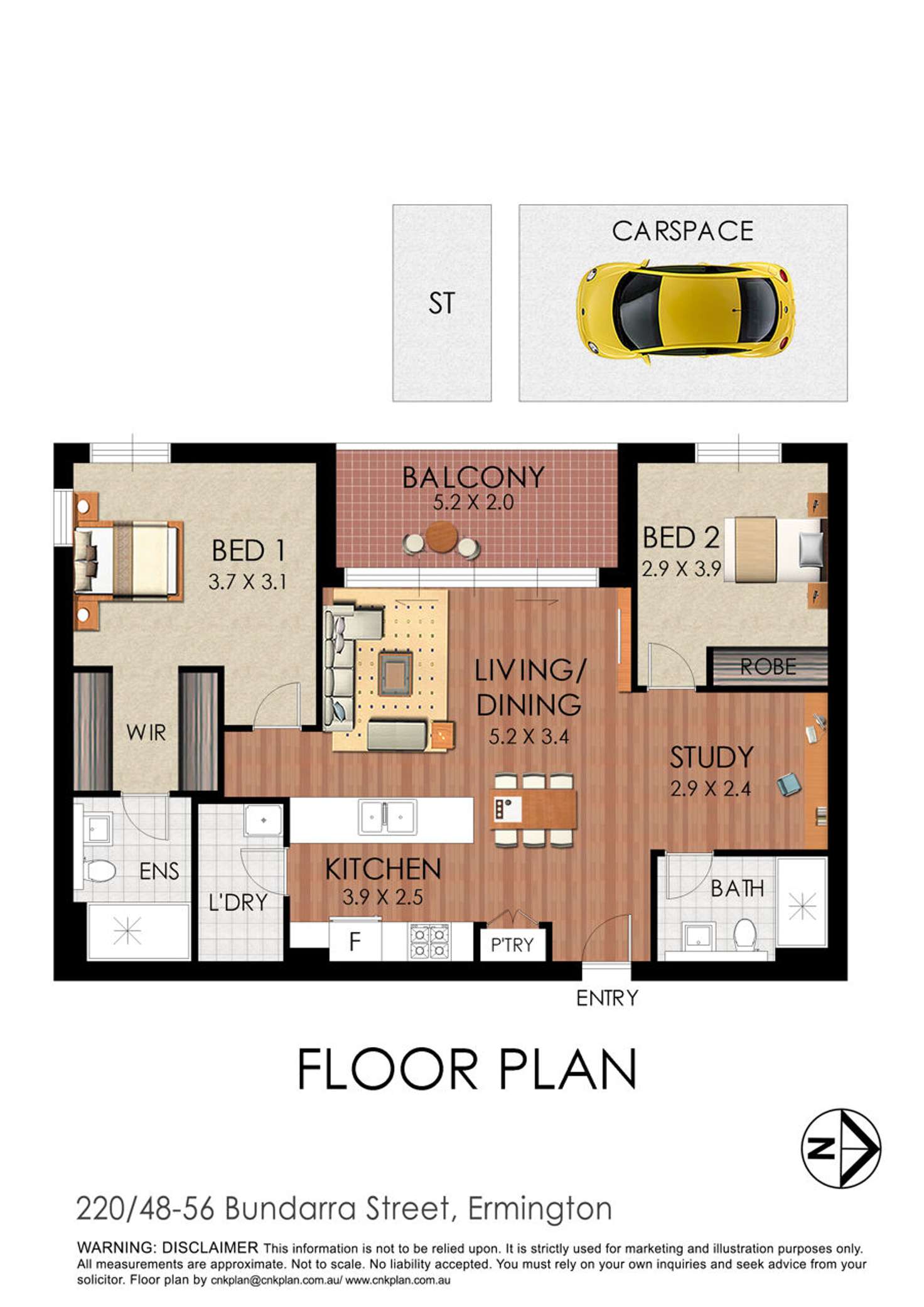 Floorplan of Homely apartment listing, 220/48-56 Bundarra Street, Ermington NSW 2115