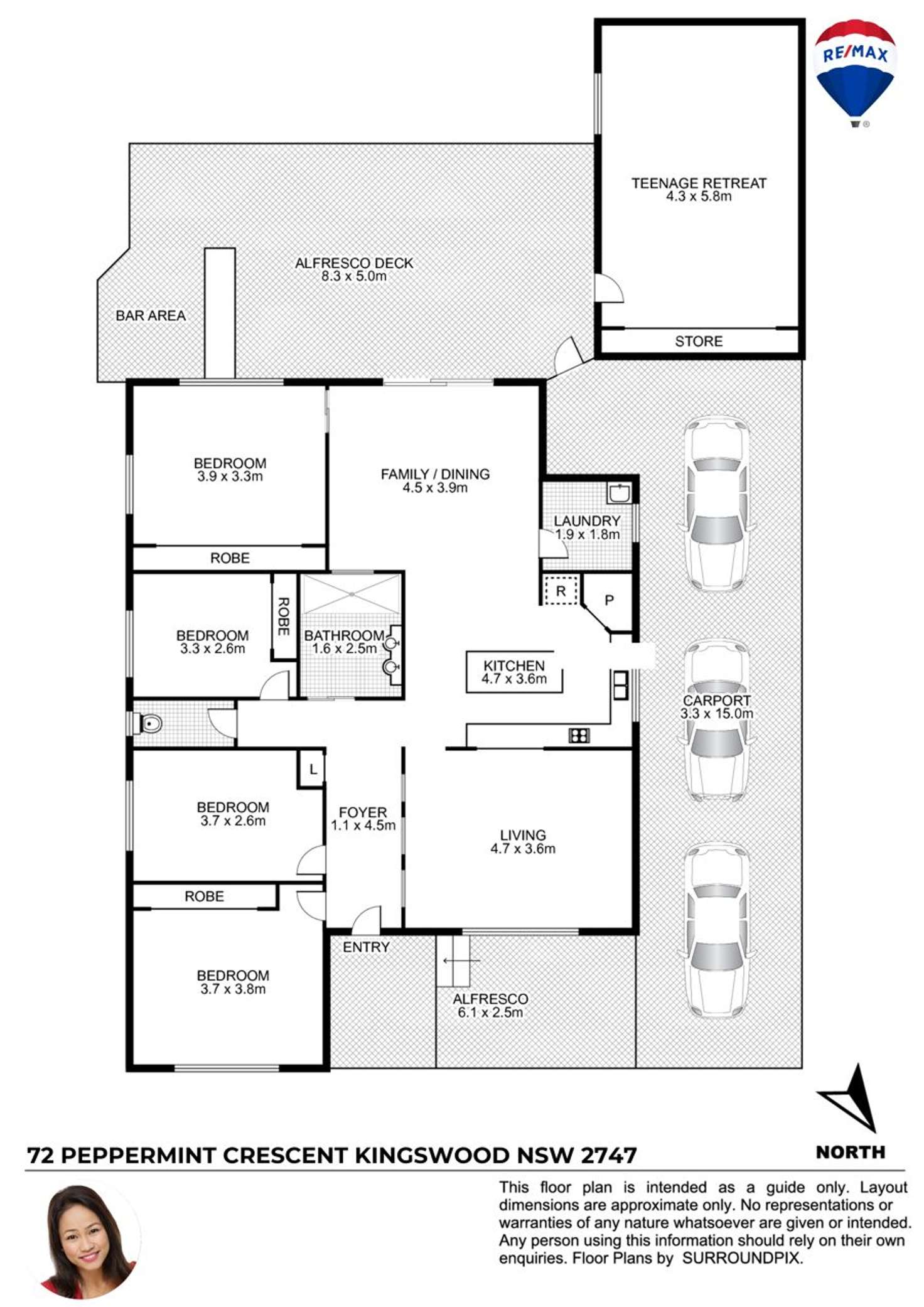 Floorplan of Homely house listing, 72 PEPPERMINT CRESCENT, Kingswood NSW 2747