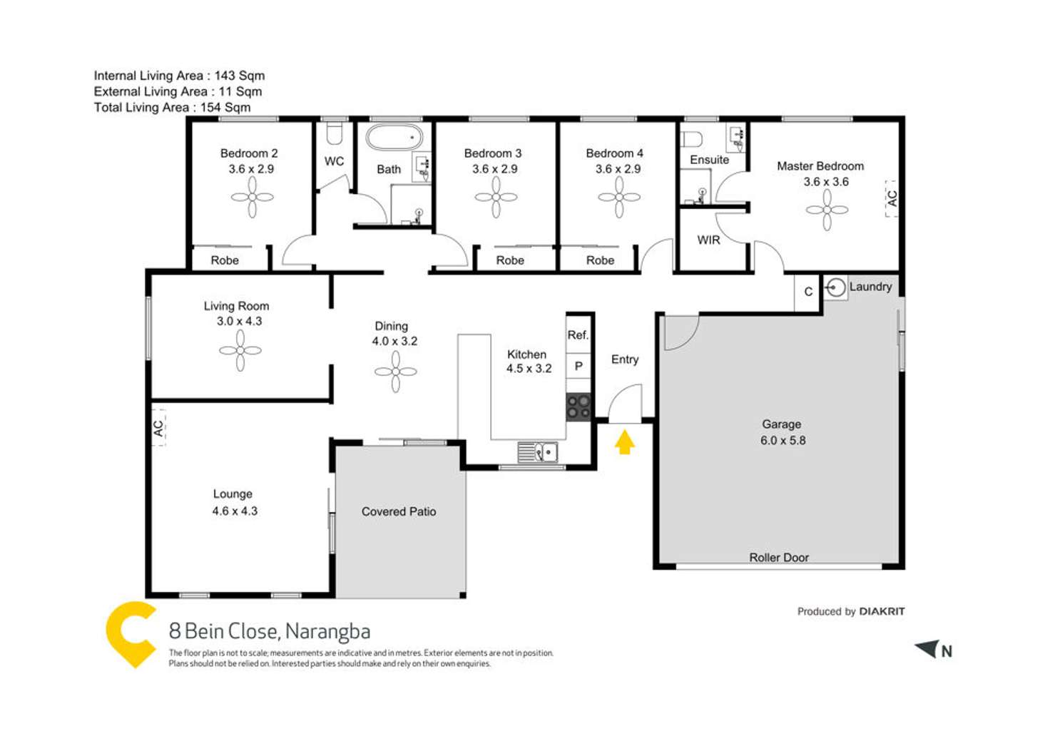 Floorplan of Homely house listing, 8 Bein Close, Narangba QLD 4504
