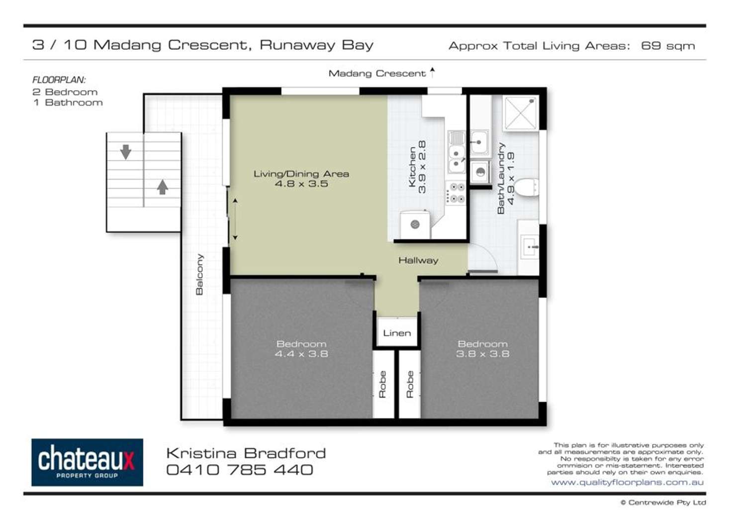 Floorplan of Homely unit listing, 3/10 Madang Crescent, Runaway Bay QLD 4216