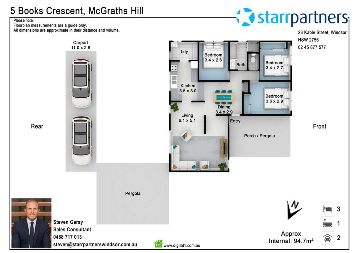 Floorplan of Homely house listing, 5 Books Crescent, Mcgraths Hill NSW 2756