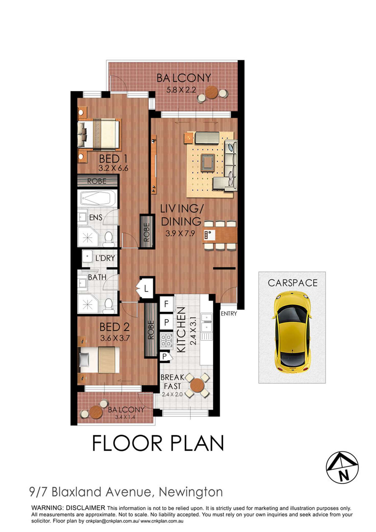 Floorplan of Homely apartment listing, 9/7 Blaxland Avenue, Newington NSW 2127