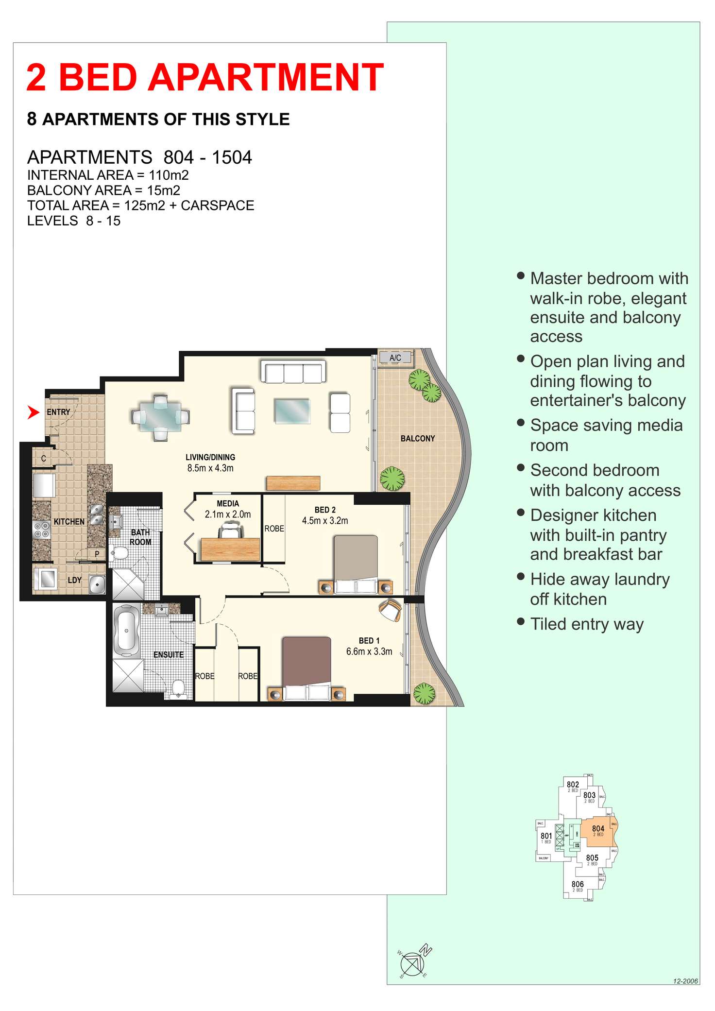 Floorplan of Homely apartment listing, 904/4 Como Crescent, Southport QLD 4215
