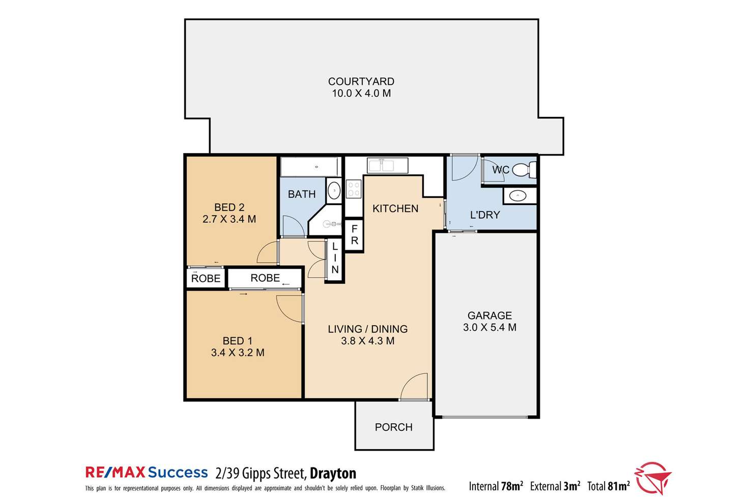Floorplan of Homely unit listing, 2/39 Gipps Street, Drayton QLD 4350